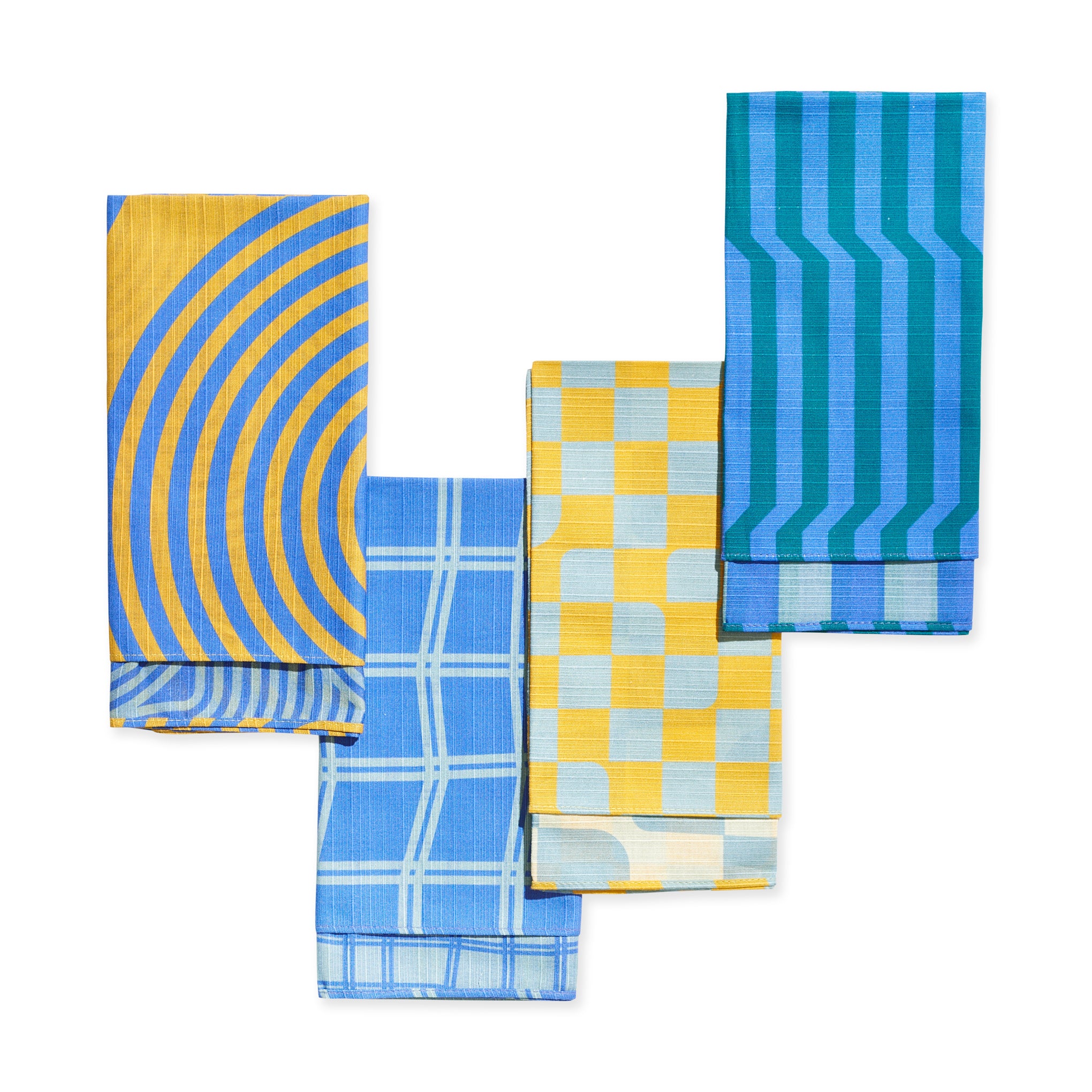 Tortuga Double-Sided Cotton Napkins - Set of 4 Colorful Patterns
