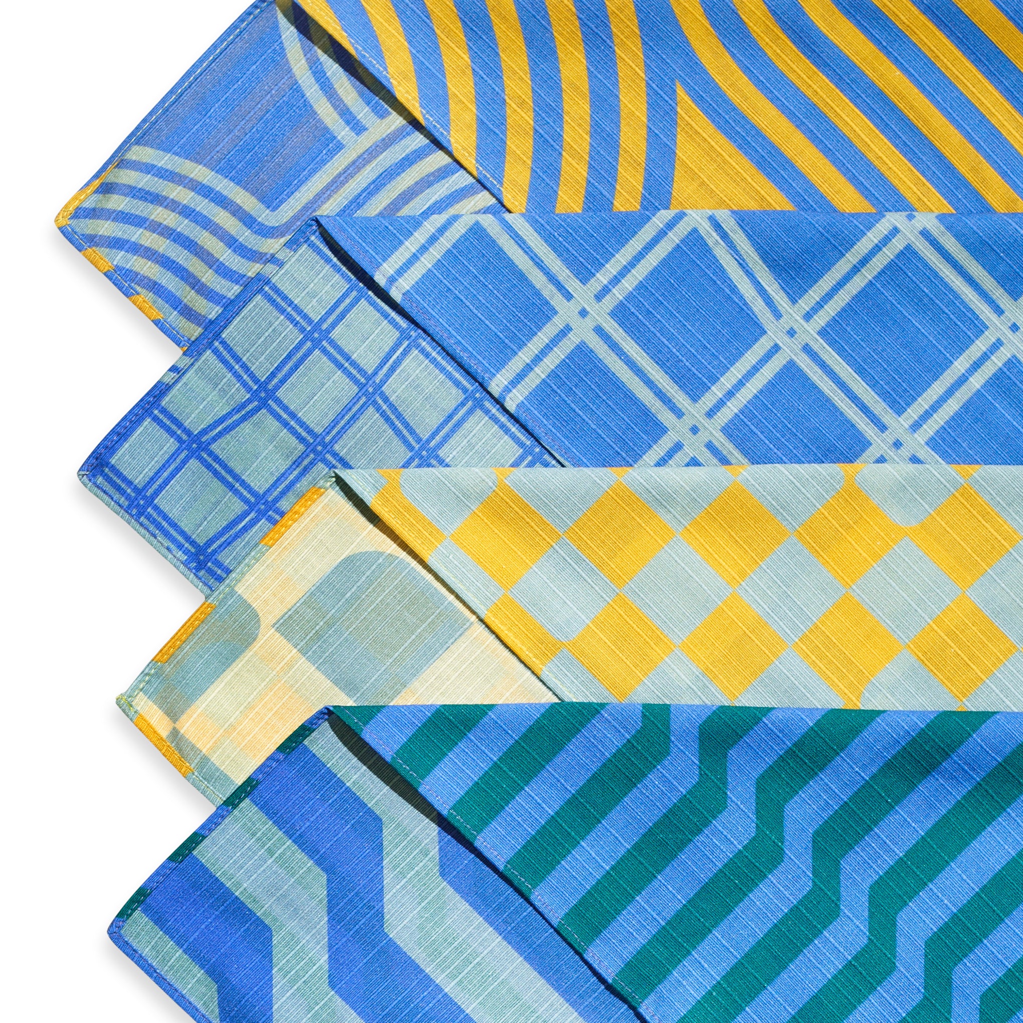 Tortuga Double-Sided Cotton Napkins - Set of 4 Colorful Patterns
