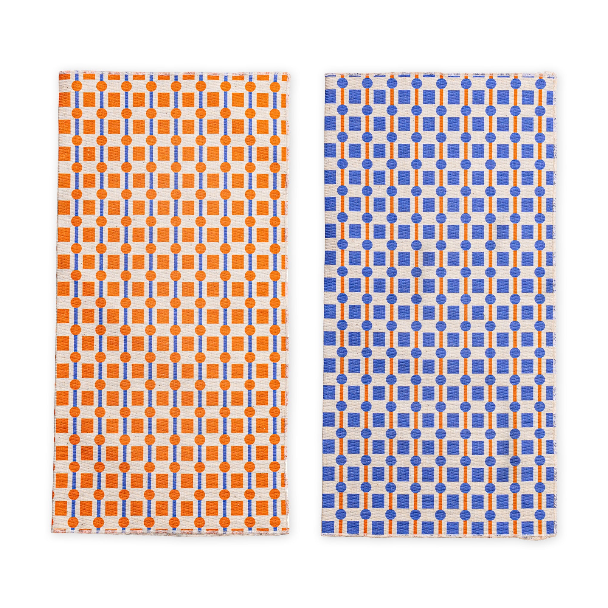 Handmade Geometric Cotton & Linen Napkins - Set of 2 - MoMA Exclusive
