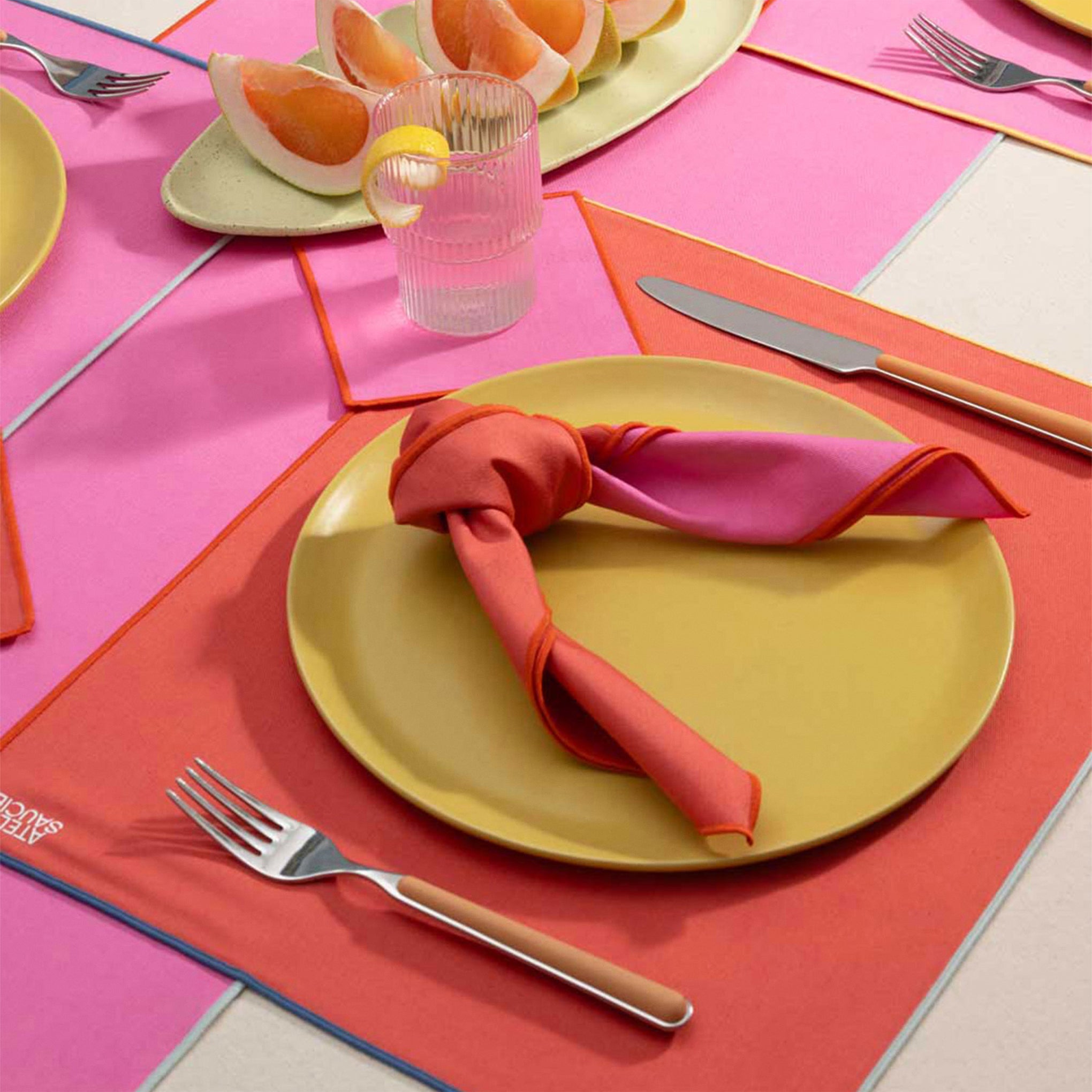 Reclaimed Fabric Lollipop Napkins - Set of 4, Two-Tone Design
