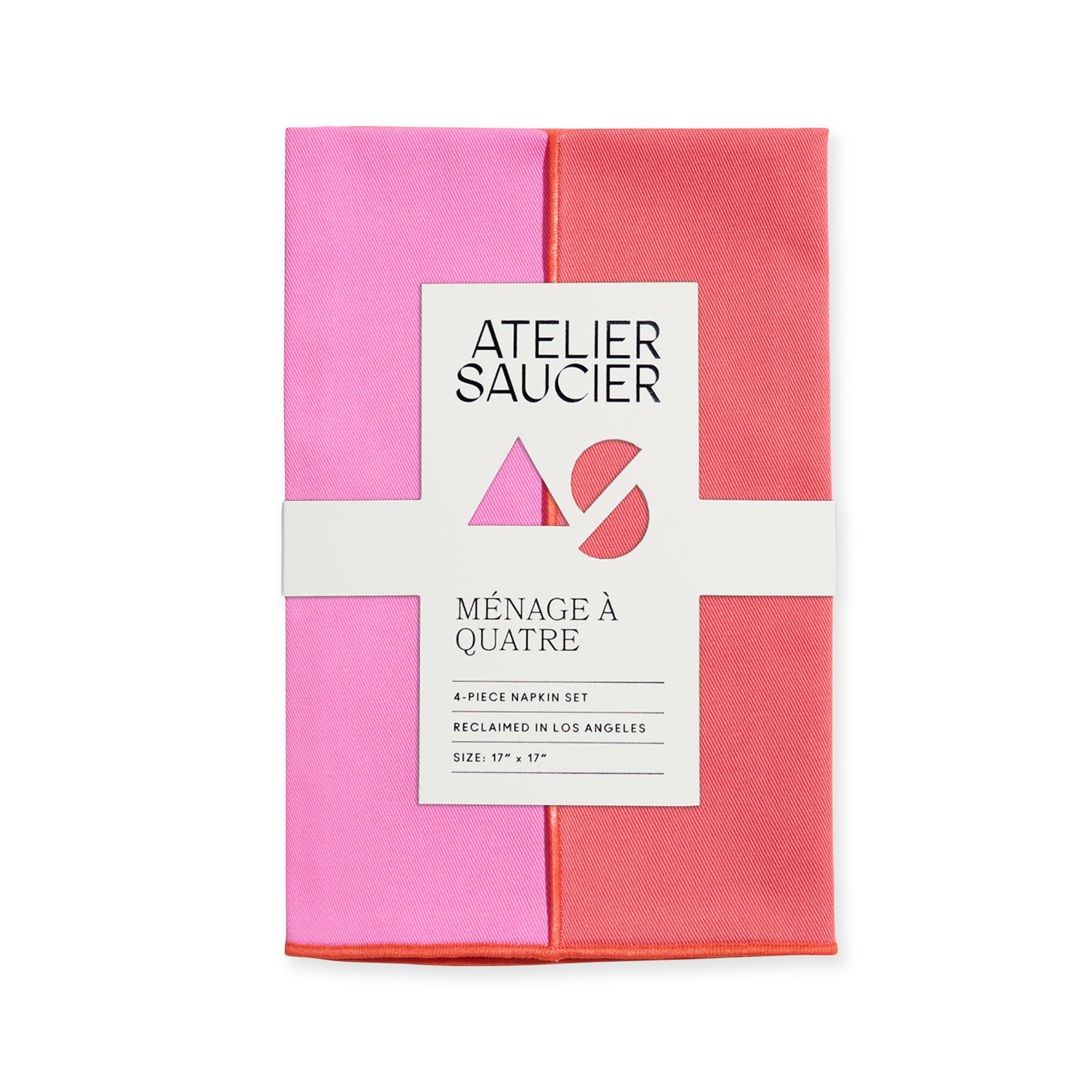 Reclaimed Fabric Lollipop Napkins - Set of 4, Two-Tone Design