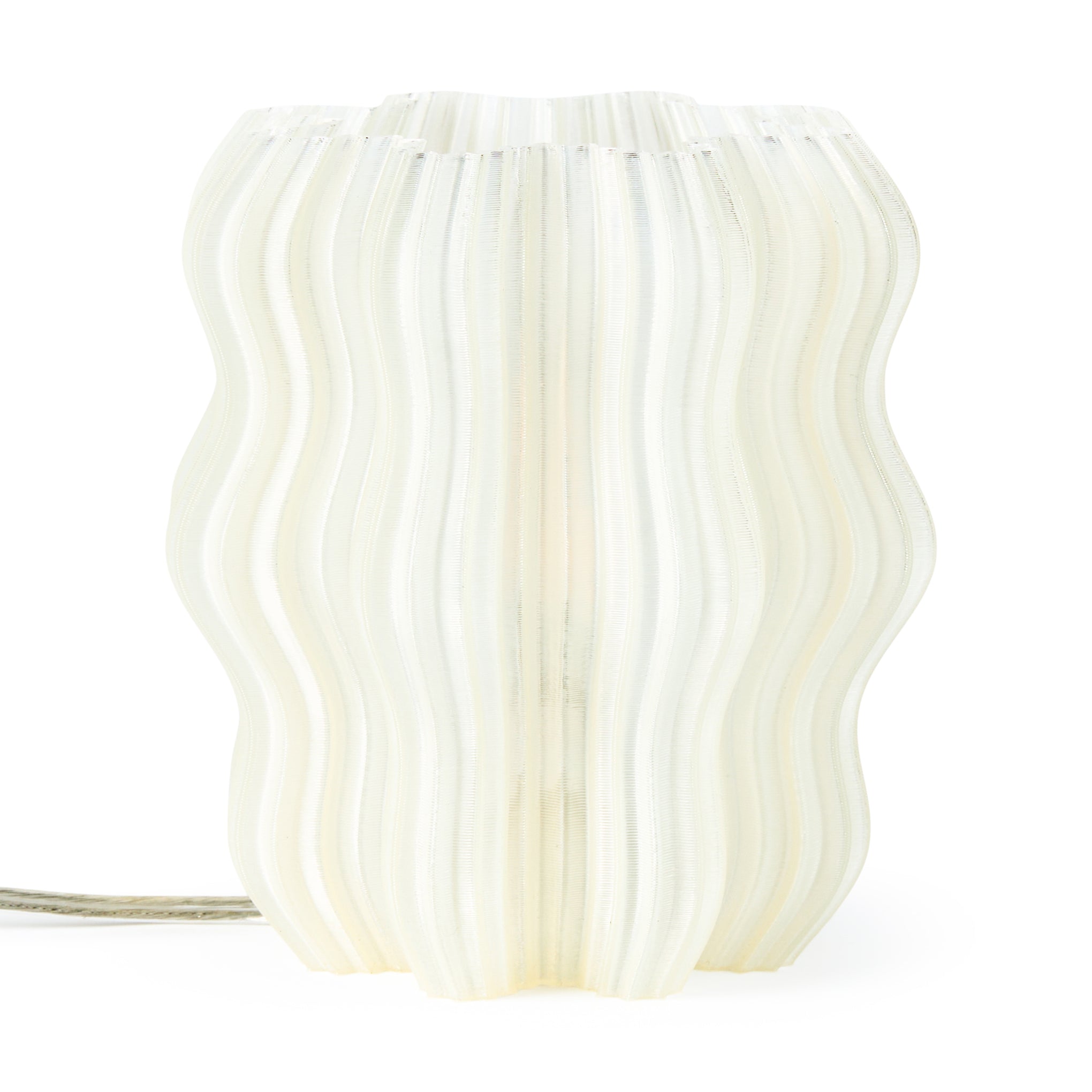 Eco-Friendly Mini Wavy Table Lamp - Recycled Plastic, 3D-Printed