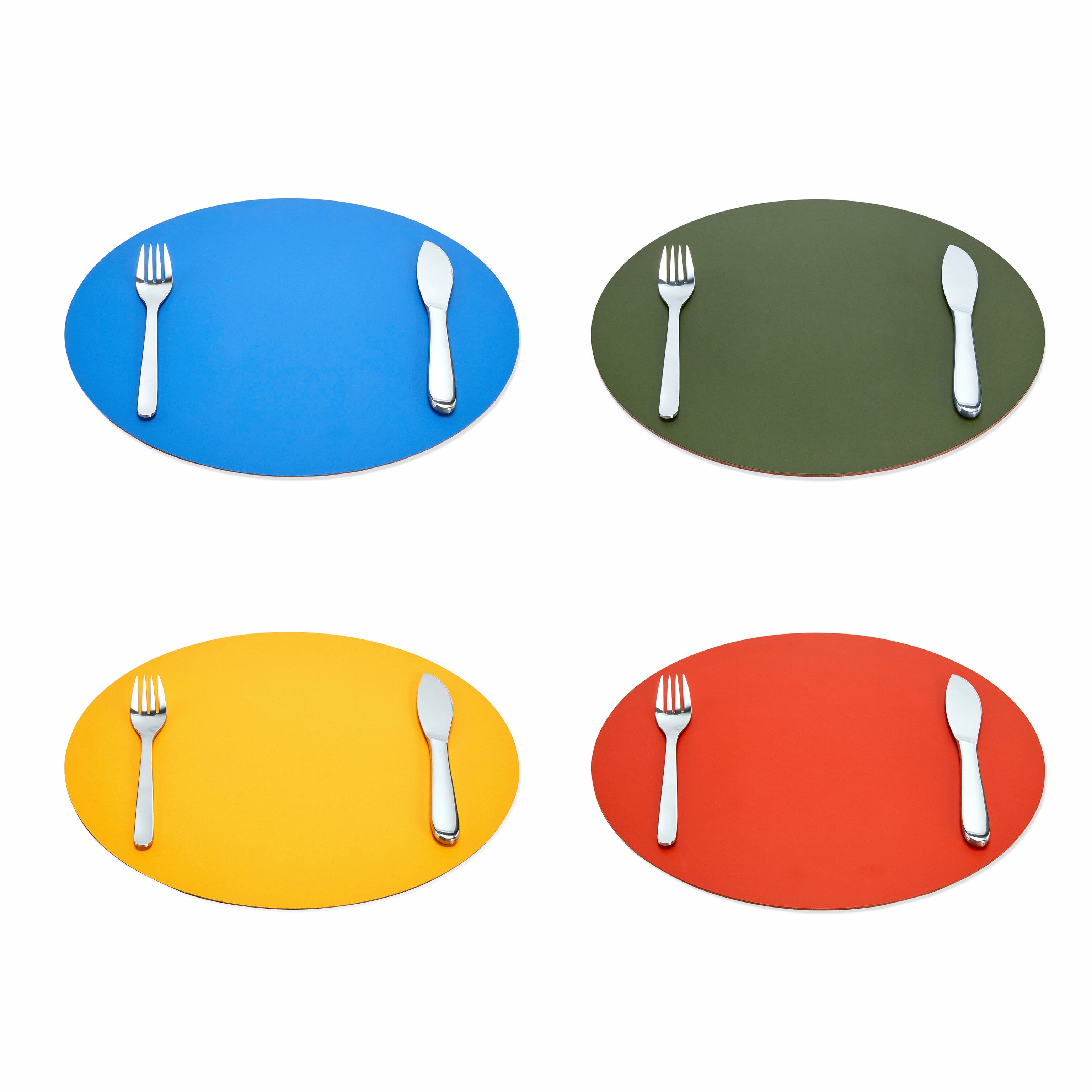 Eco-Friendly Recycled Leather Placemat - Dual-Sided Green & Black