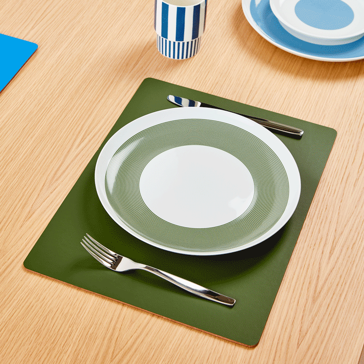 Eco-Friendly Recycled Leather Placemat - Dual-Sided Green & Black