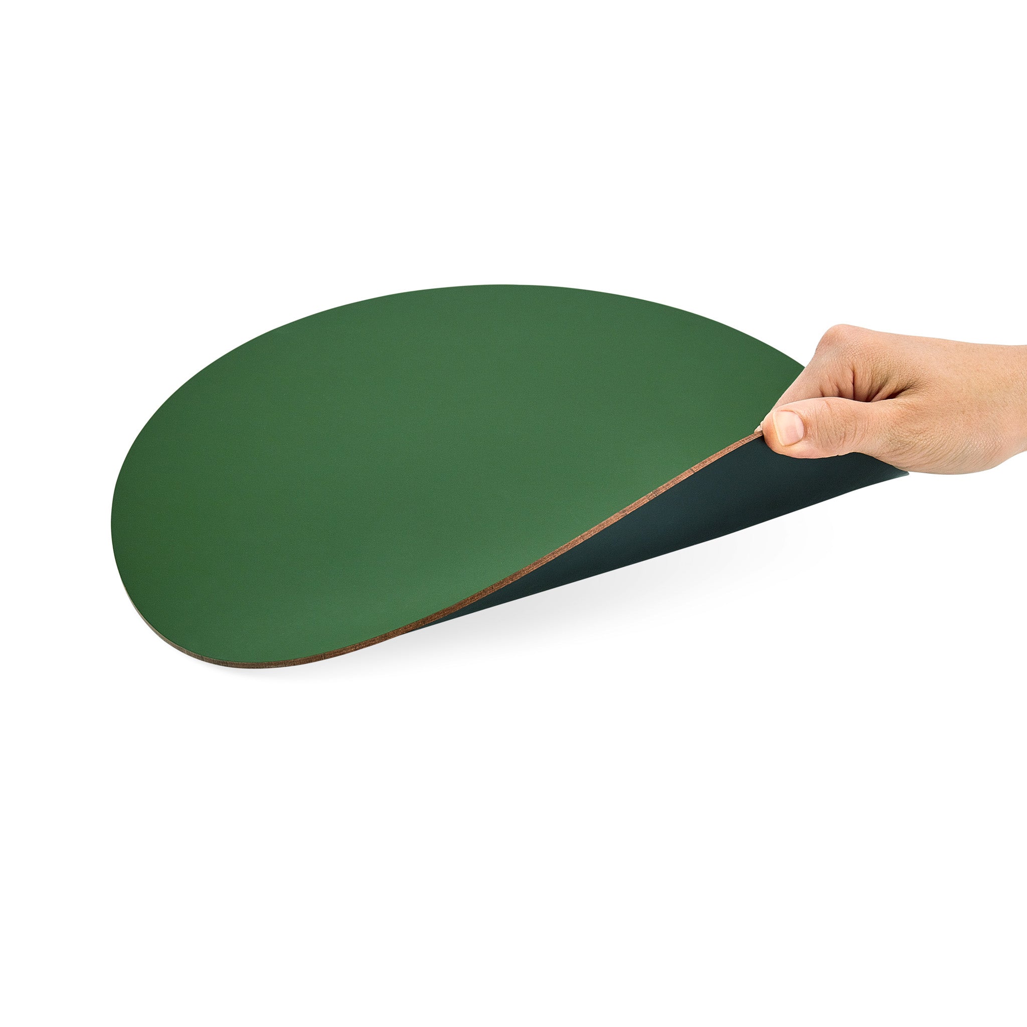 Eco-Friendly Recycled Leather Placemat - Dual-Sided Green & Black