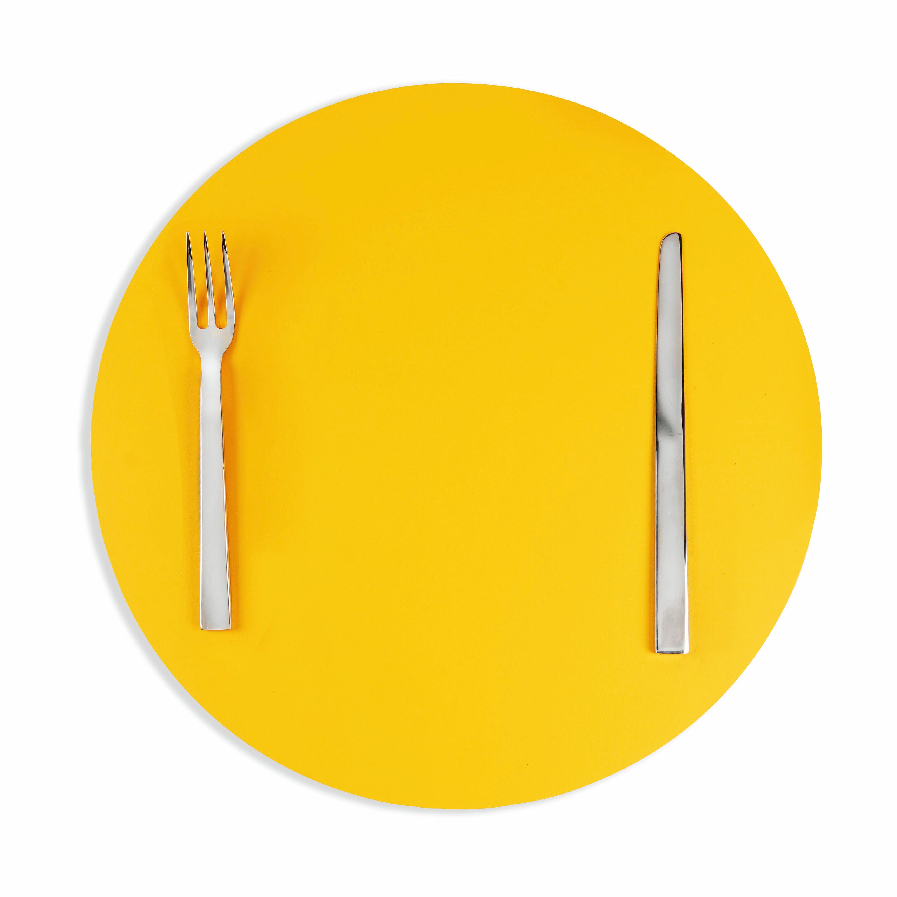 Eco-Friendly Recycled Leather Placemat - Dual-Sided Yellow & Grey