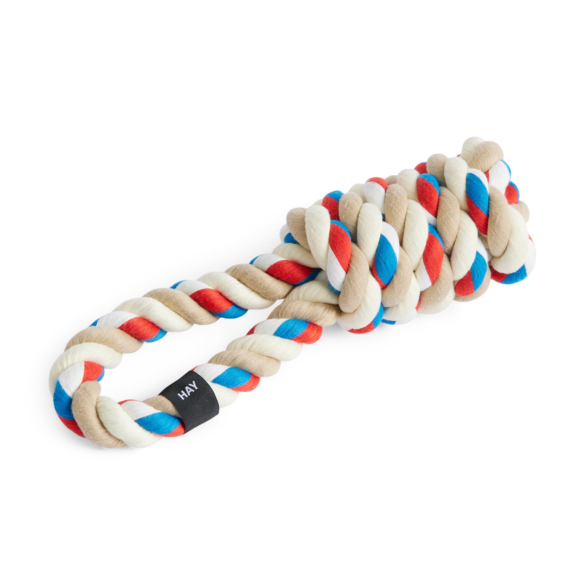 HAY Recycled Polyester Rope Dog Toy - Red & Turquoise Tug Toy