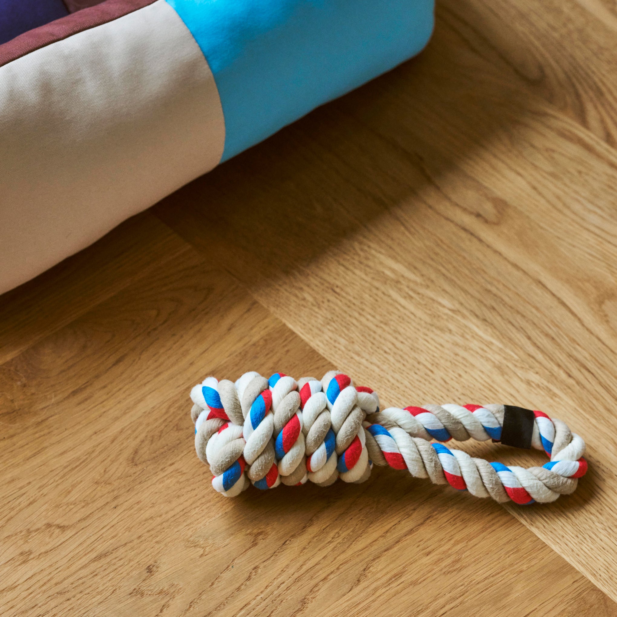 HAY Recycled Polyester Rope Dog Toy - Red & Turquoise Tug Toy