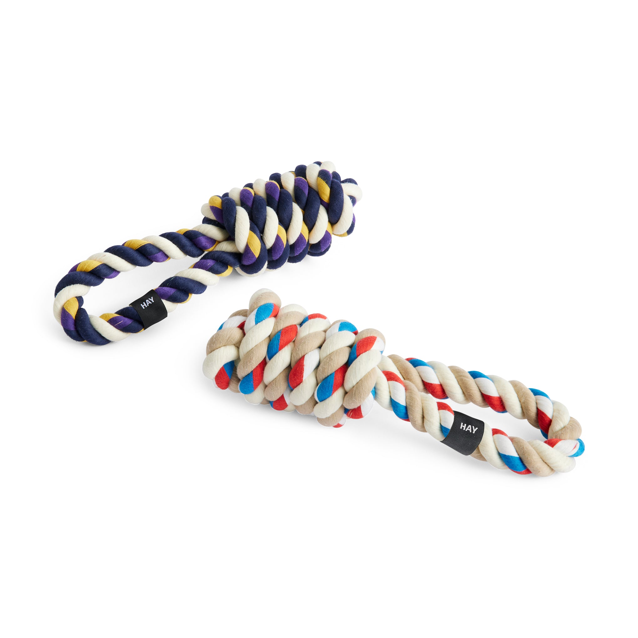 HAY Recycled Polyester Rope Dog Toy - Red & Turquoise Tug Toy