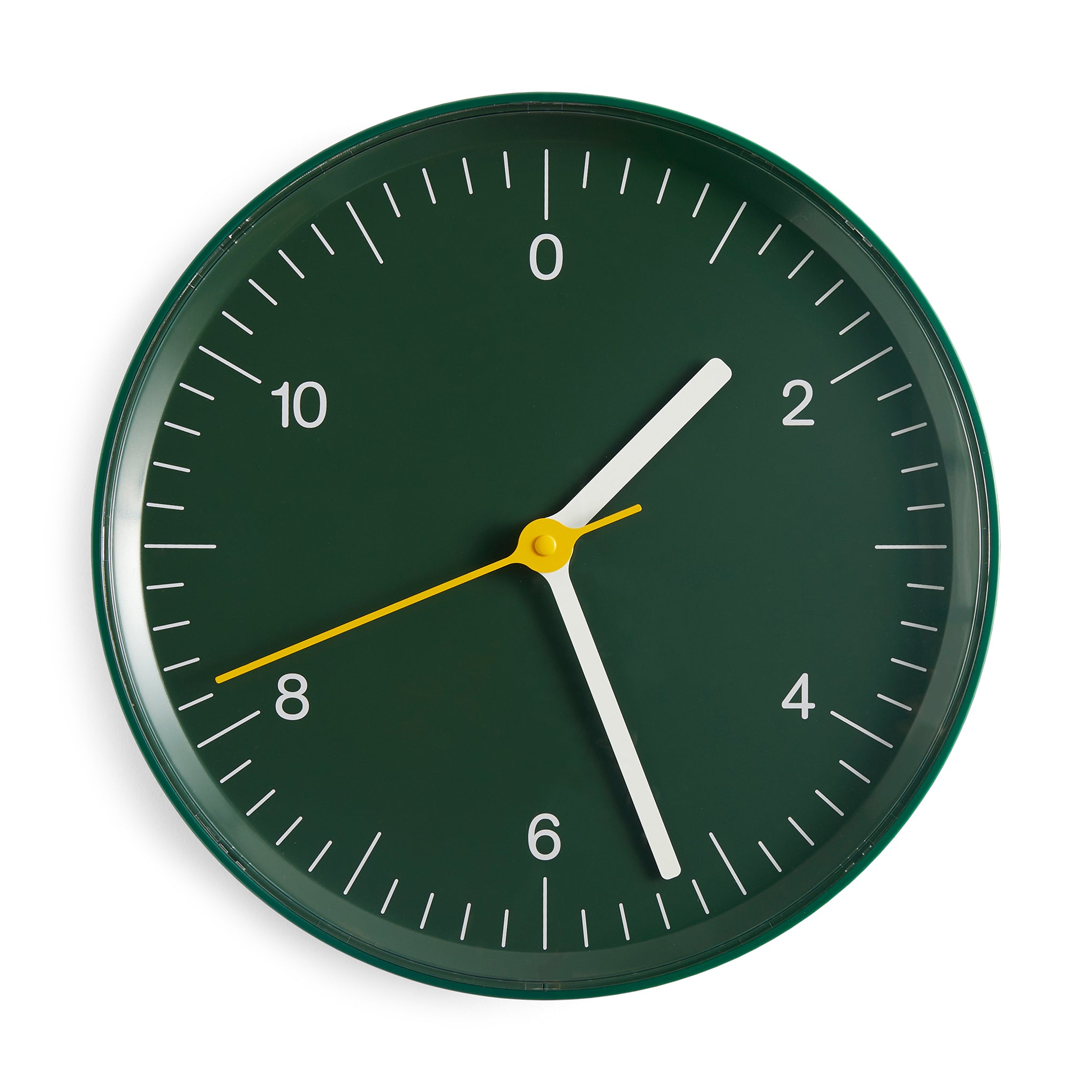 HAY Minimalist Recycled Plastic Wall Clock - Dark Green