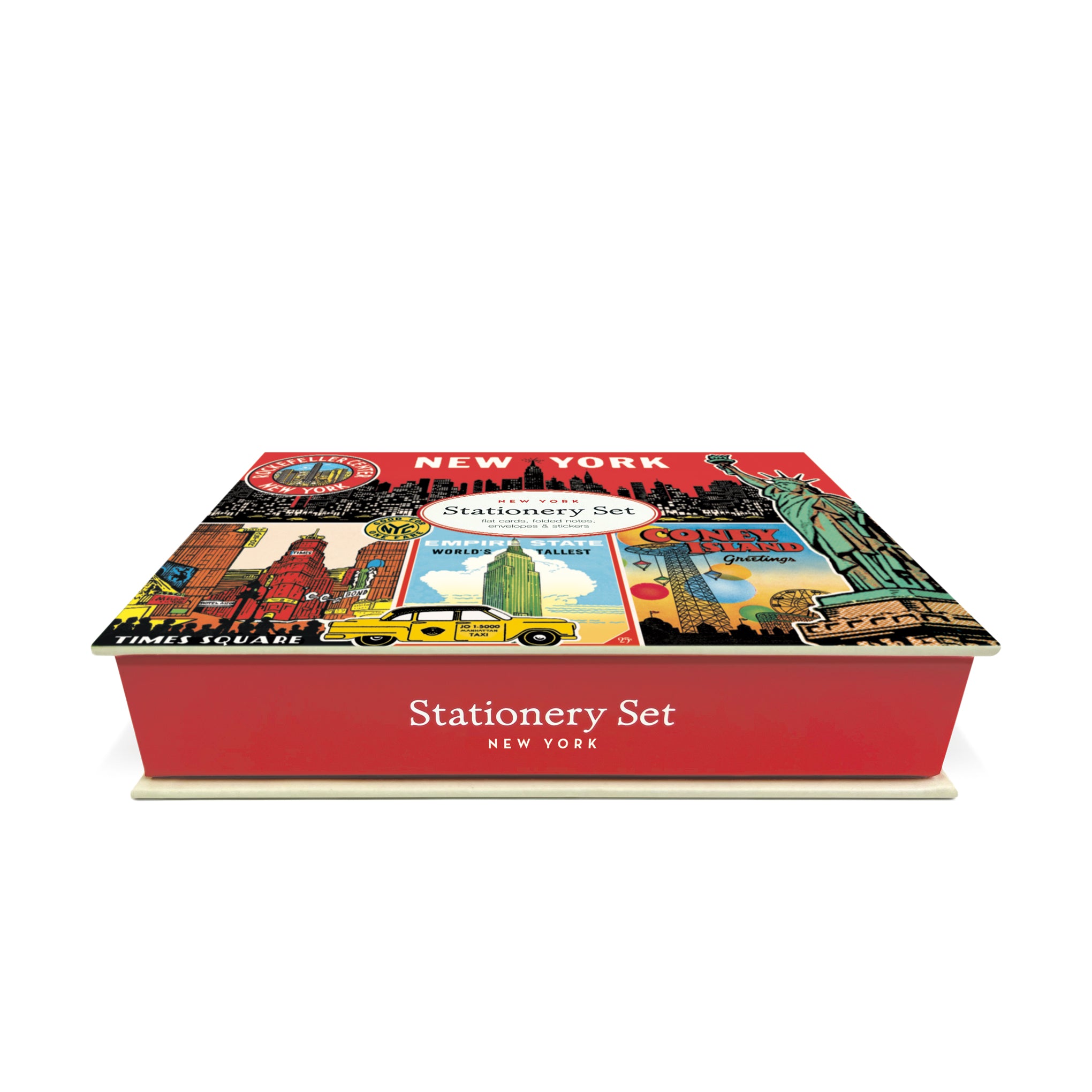 Vintage NYC Notecards Set - 8 Folded Cards with Stickers