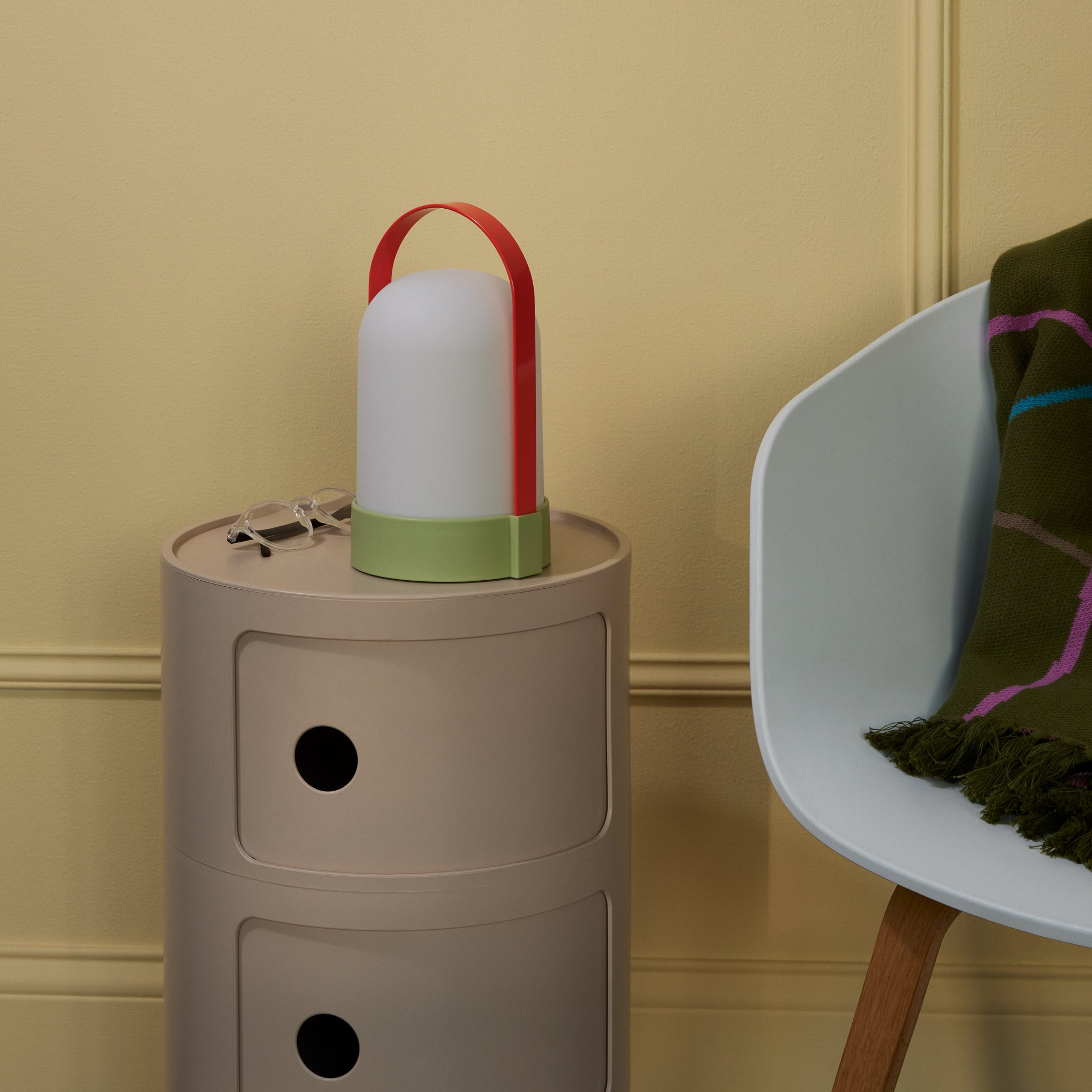URI Portable Rechargeable Table Lamp - Orange/Green, Indoor & Outdoor Use