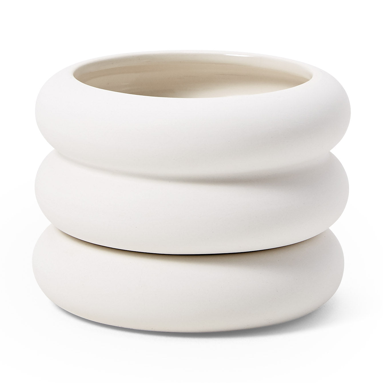 Areaware Mini Stacking Stoneware Planter with Hidden Saucer