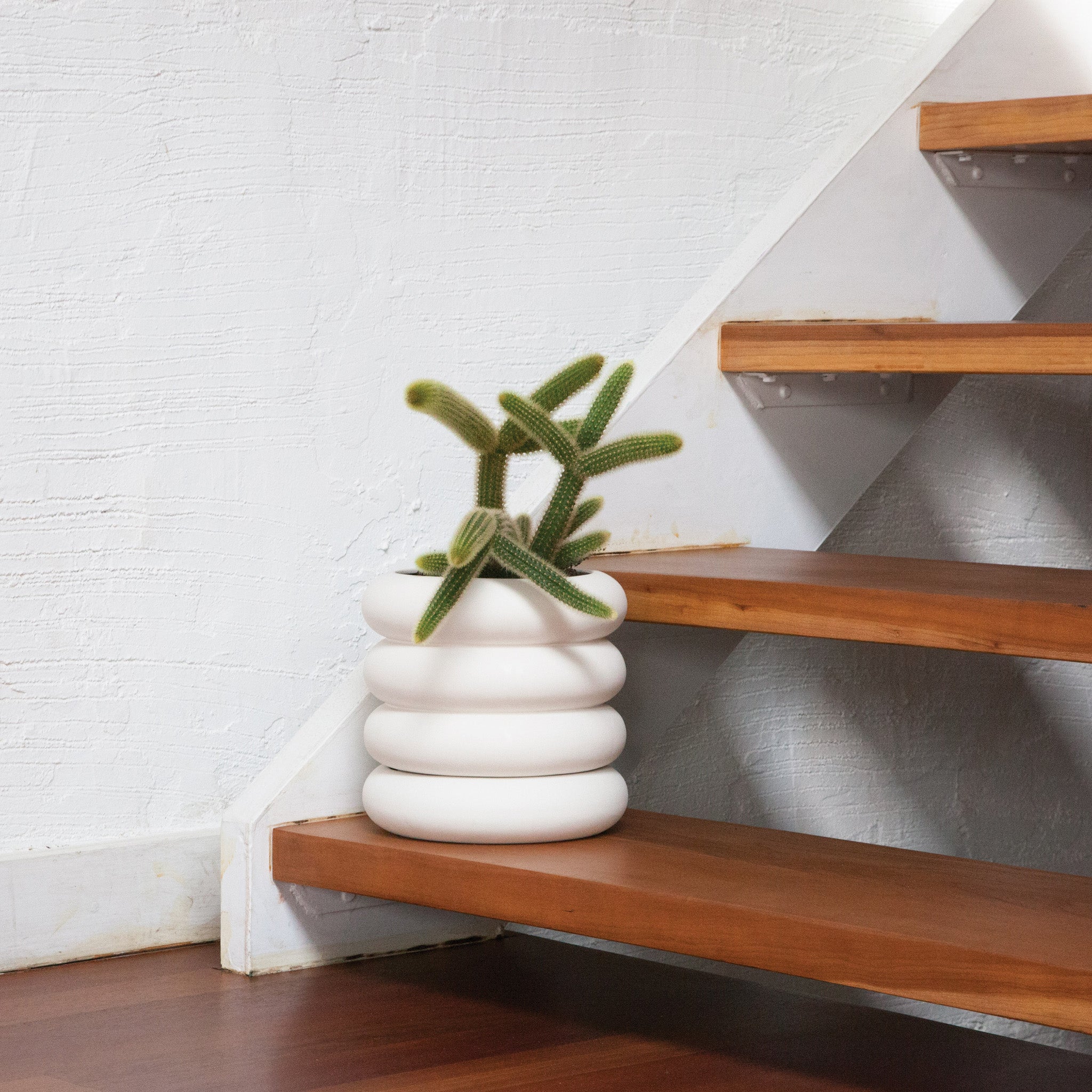 Areaware Mini Stacking Stoneware Planter with Hidden Saucer