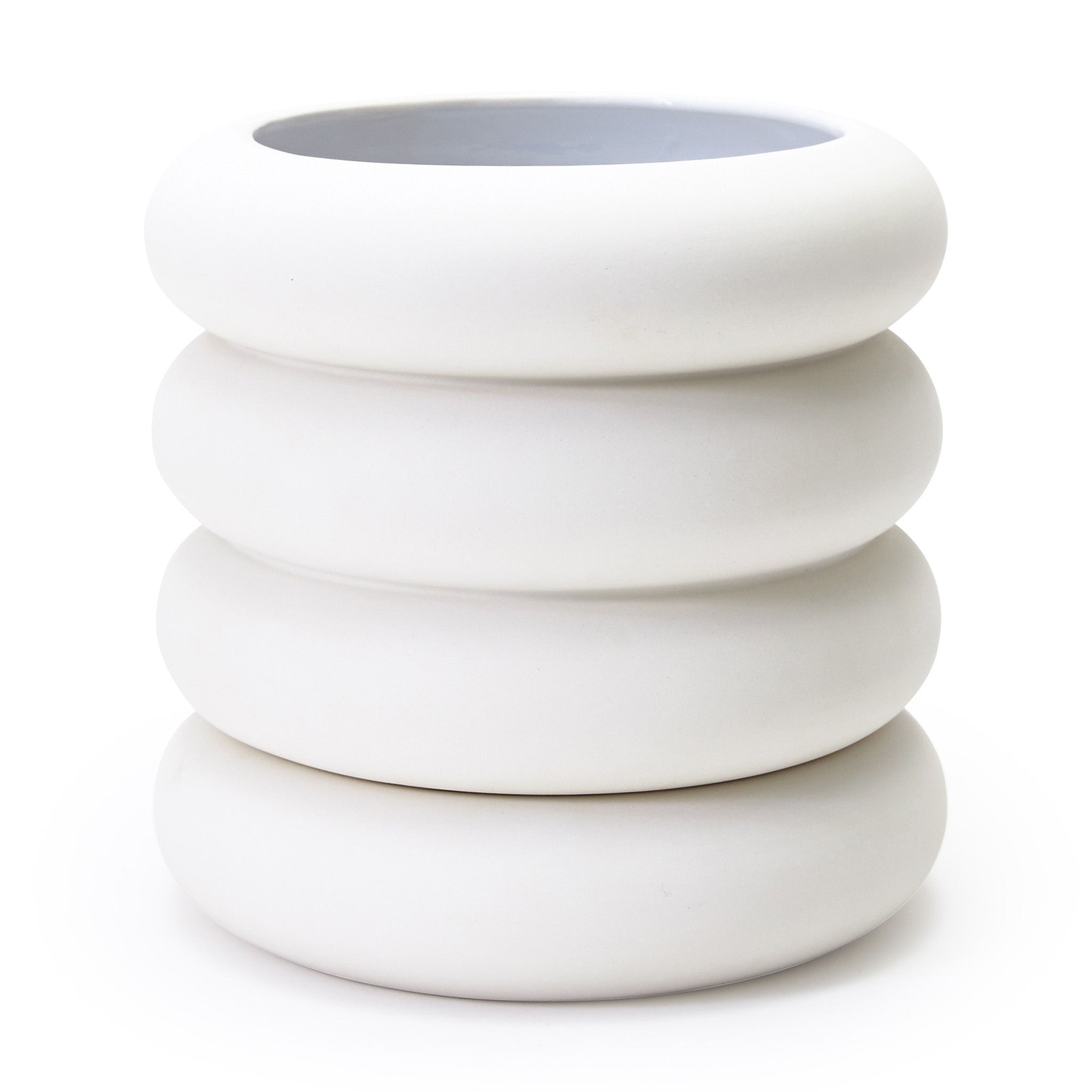 Areaware Mini Stacking Stoneware Planter with Hidden Saucer