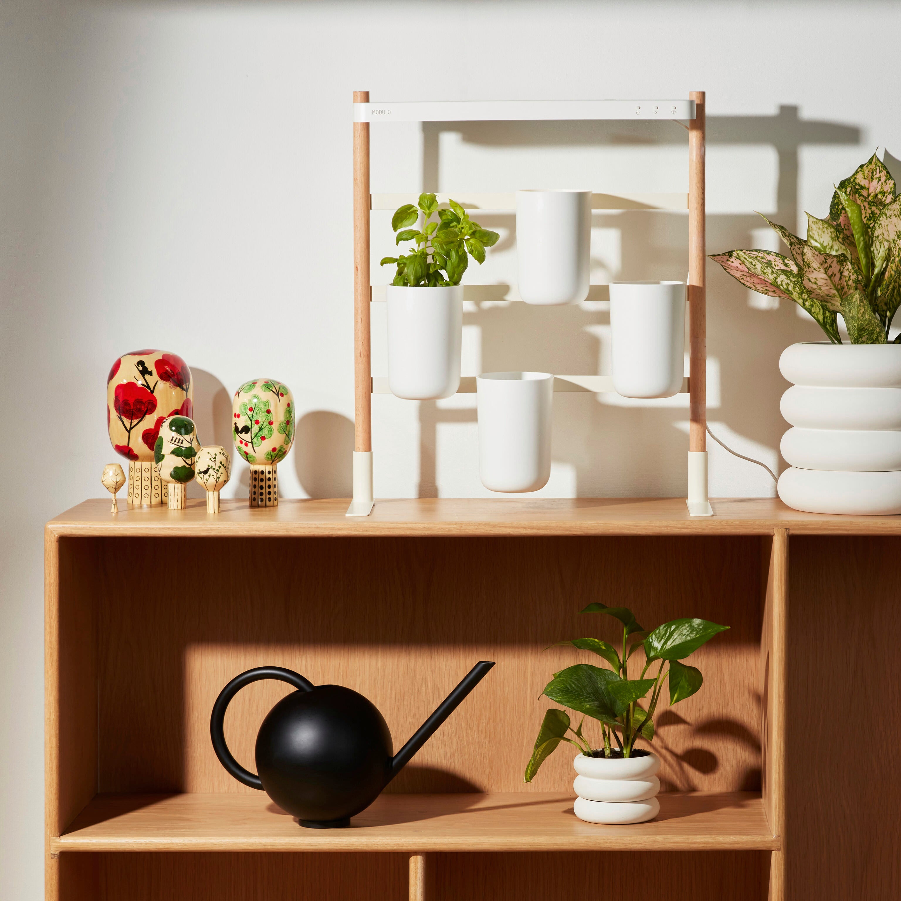 Areaware Mini Stacking Stoneware Planter with Hidden Saucer