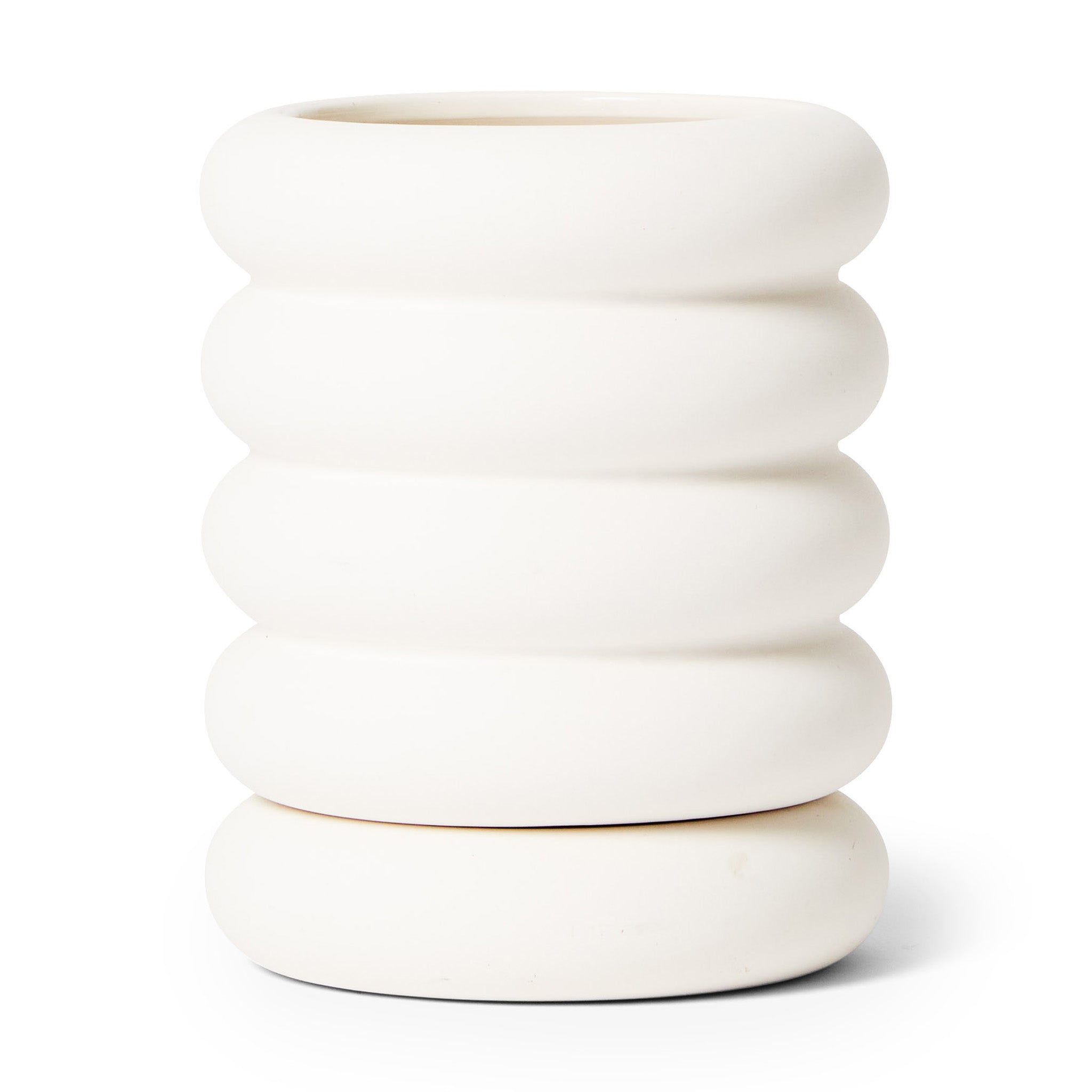 Areaware Mini Stacking Stoneware Planter with Hidden Saucer