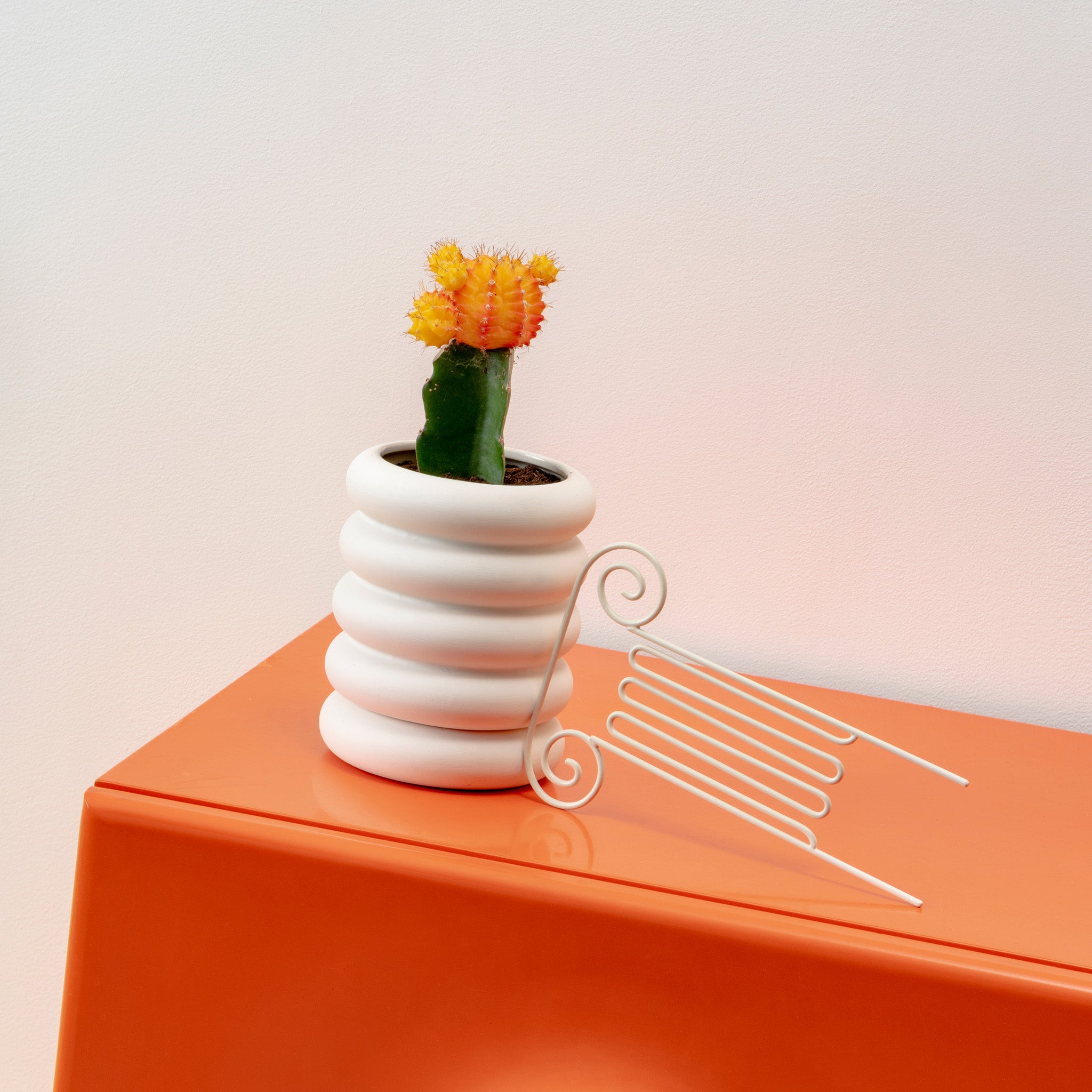 Areaware Mini Stacking Stoneware Planter with Hidden Saucer