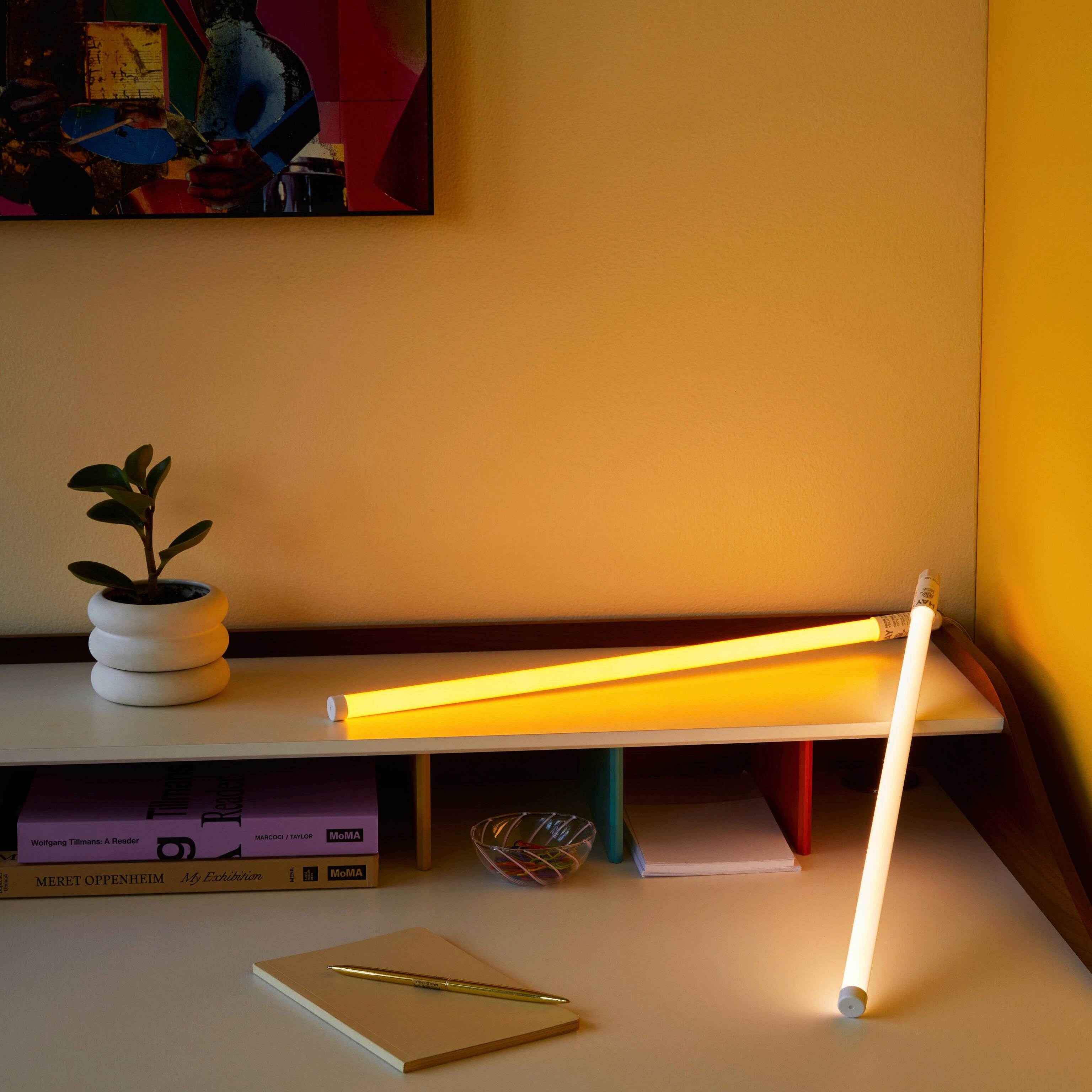HAY Yellow Neon LED Tube Light - Artistic Wall or Hanging Decor