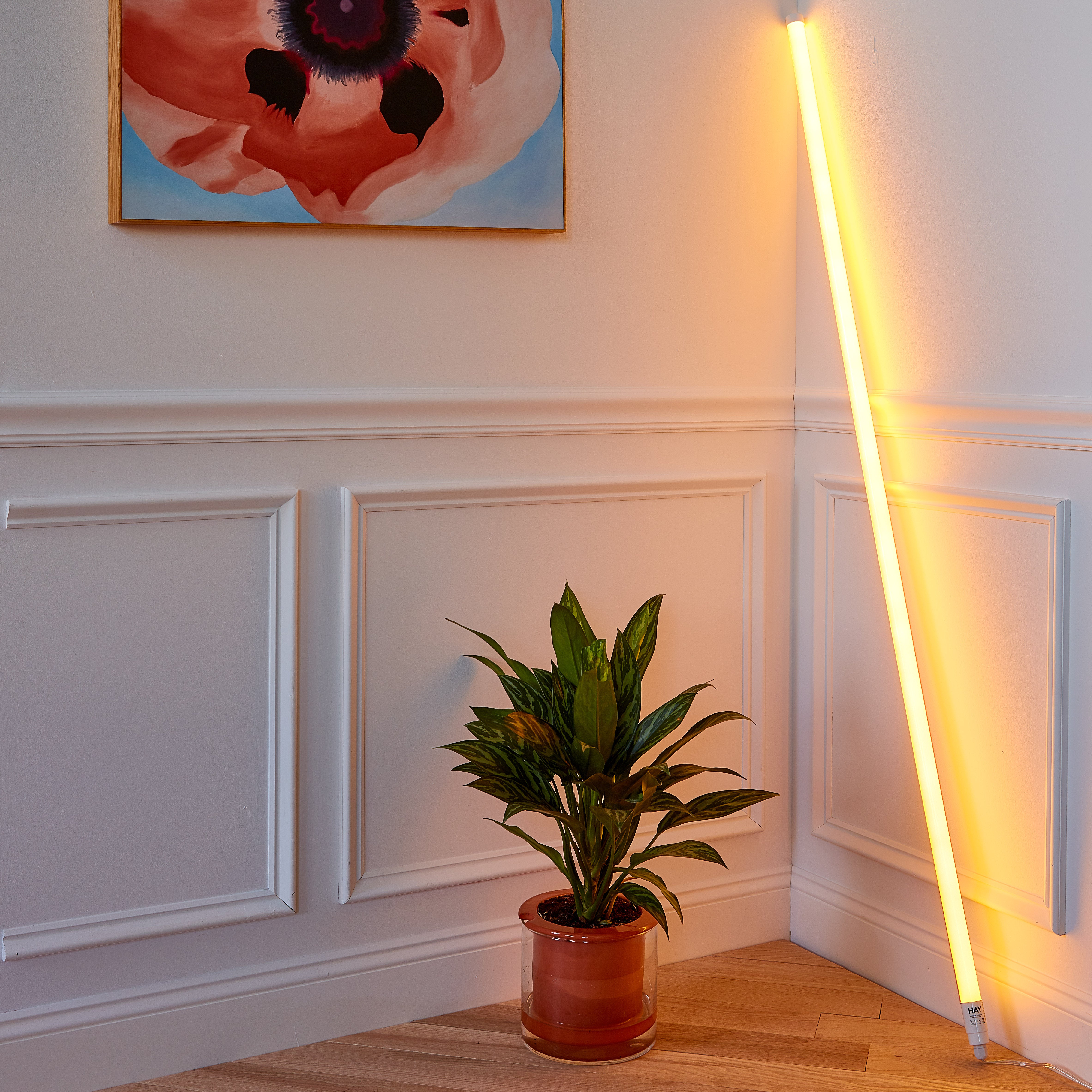 HAY Yellow Neon LED Tube Light - Artistic Wall or Hanging Decor