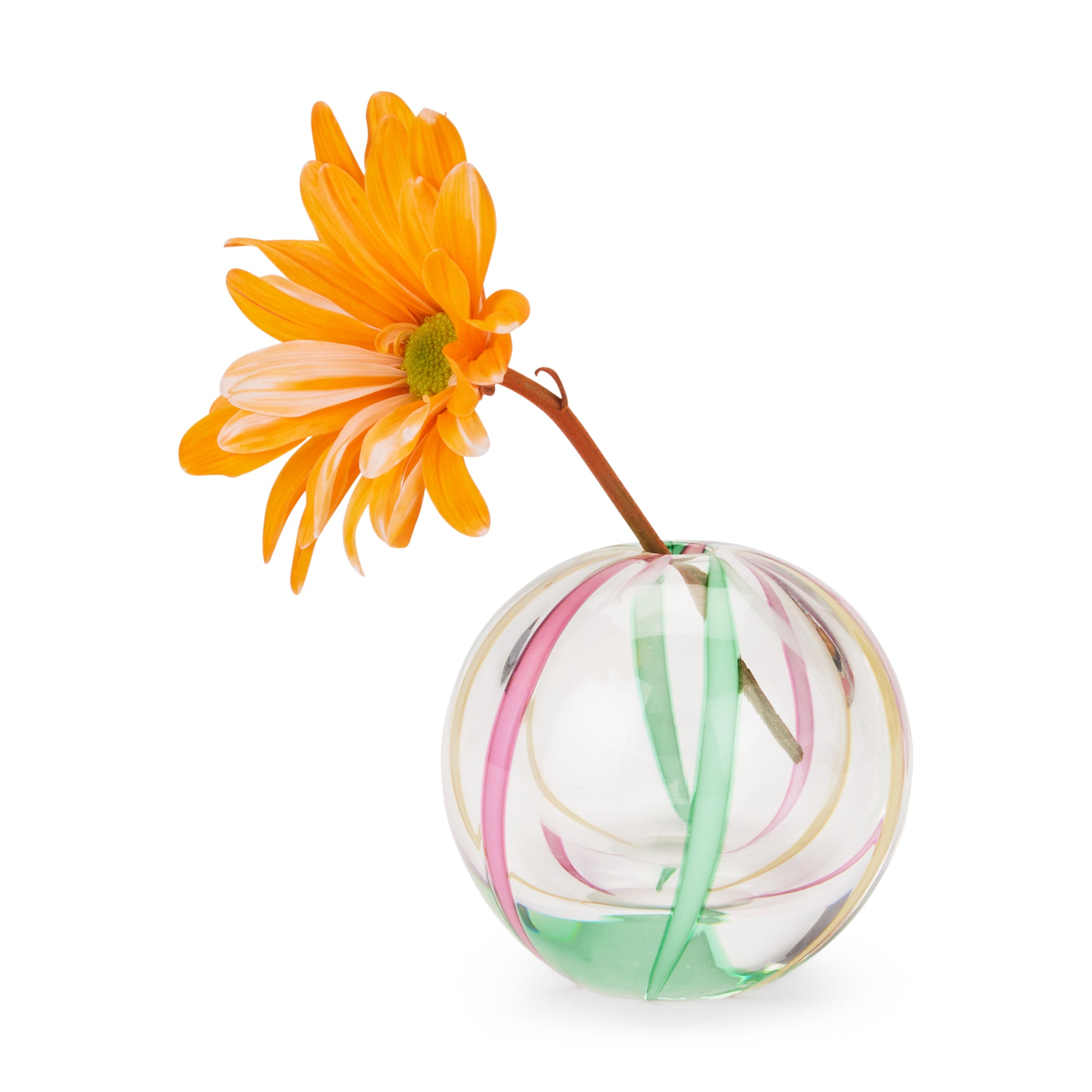 Handcrafted Pink Hana Glass Bud Vase for Small Flowers