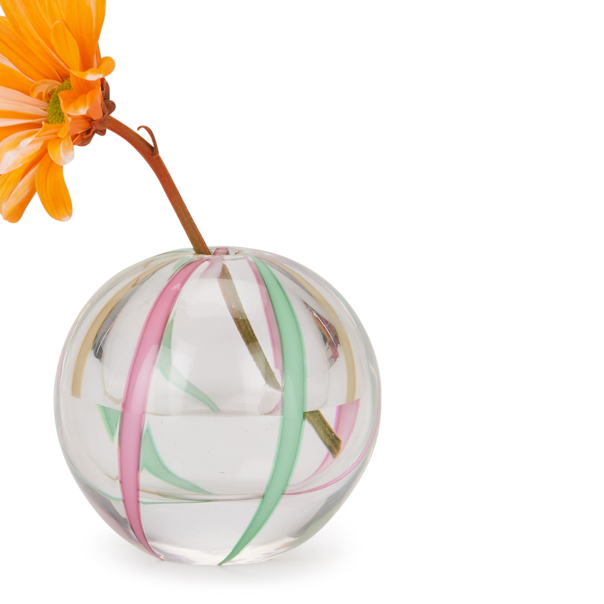 Handcrafted Pink Hana Glass Bud Vase for Small Flowers