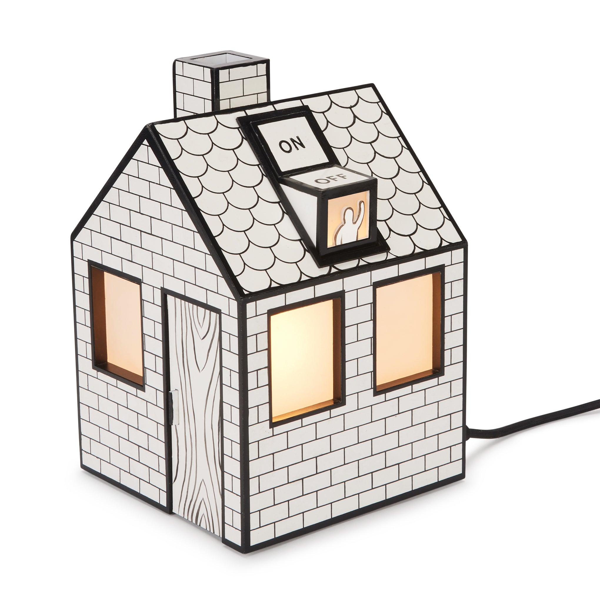 Seletti On/Off Table Lamp with Oversized Switch – Recycled Cardboard Design