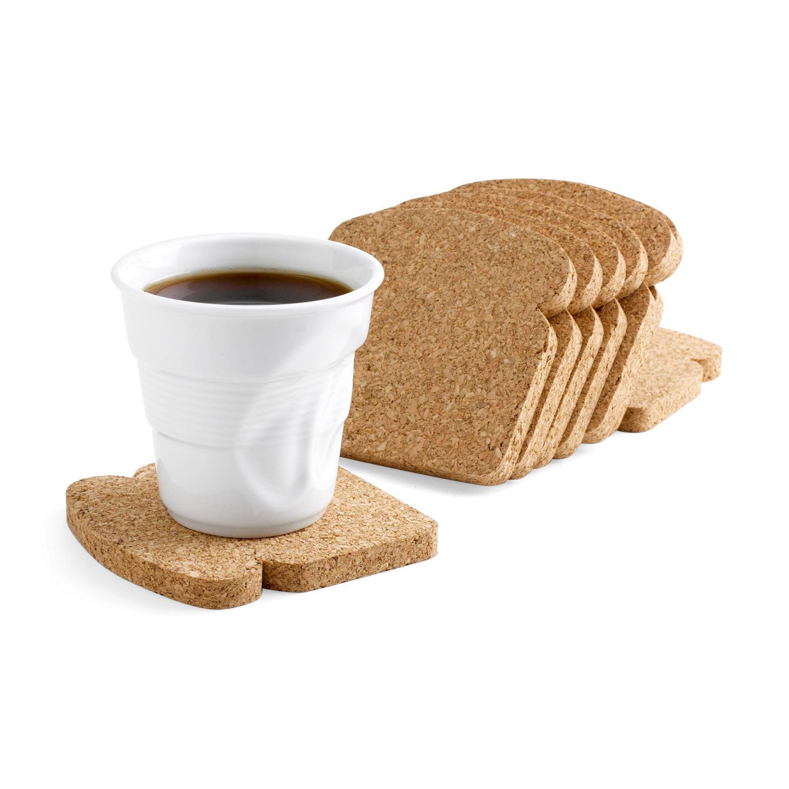 Toast It Coasters - Set of 8 Cork Coasters, Bread-Inspired Design