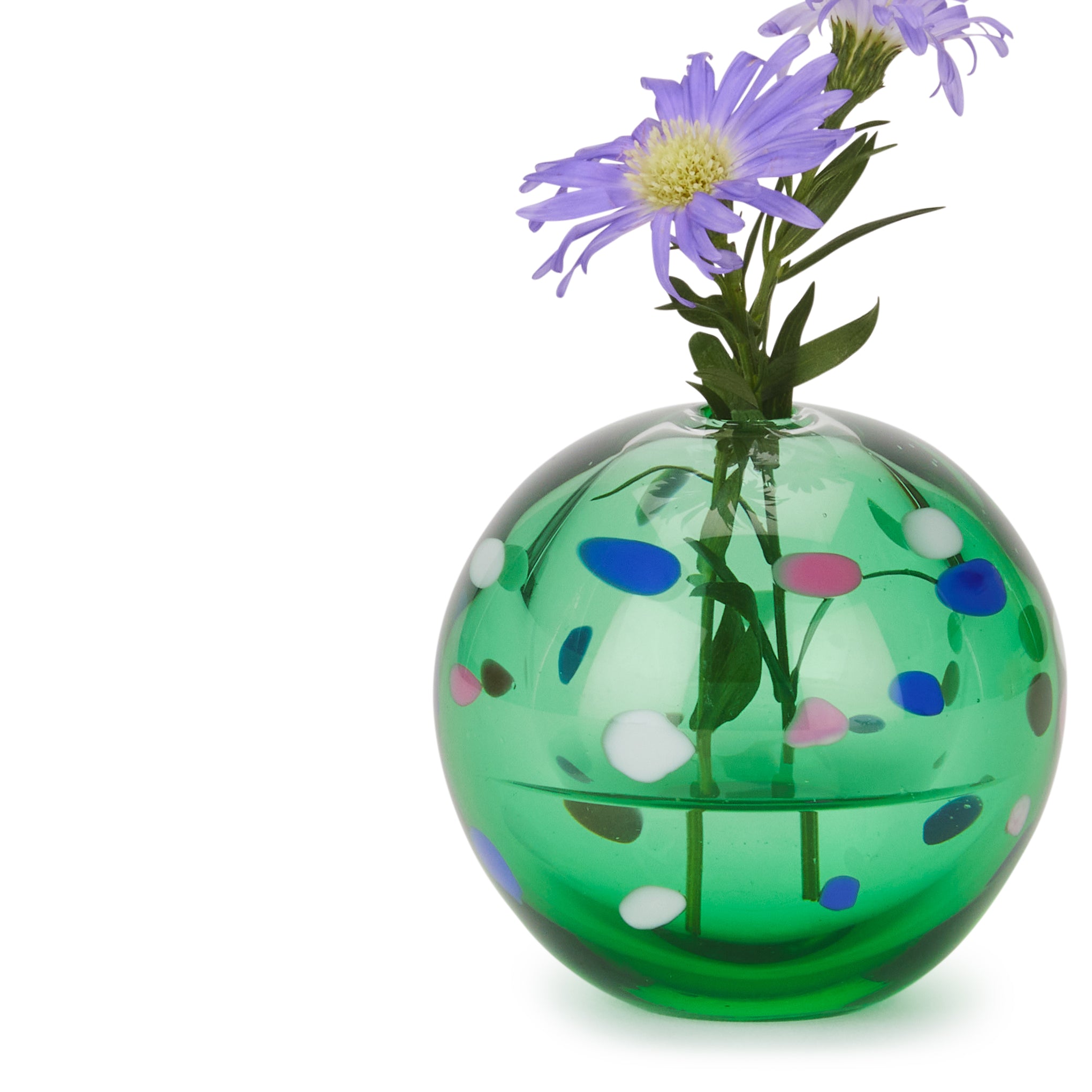 Handcrafted Green Glass Bud Vase by Hana - Small Flower Holder & Aroma Diffuser