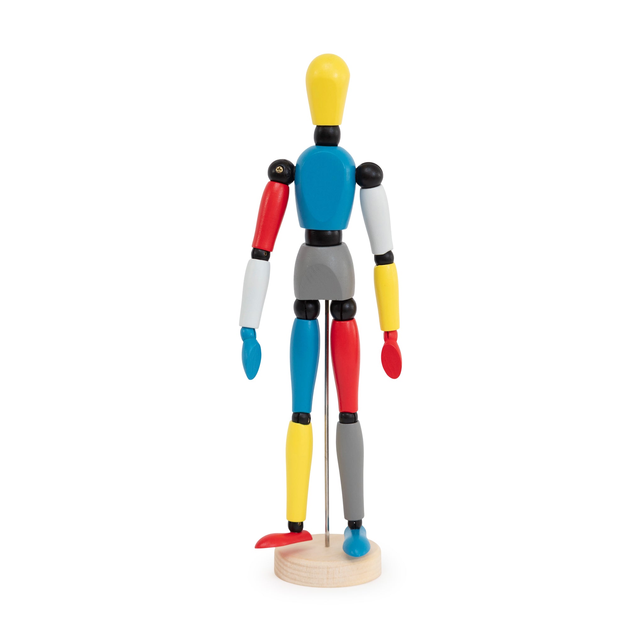 Piet Mondrian-Inspired Wooden Artist Mannequin - Poseable Studio Figure