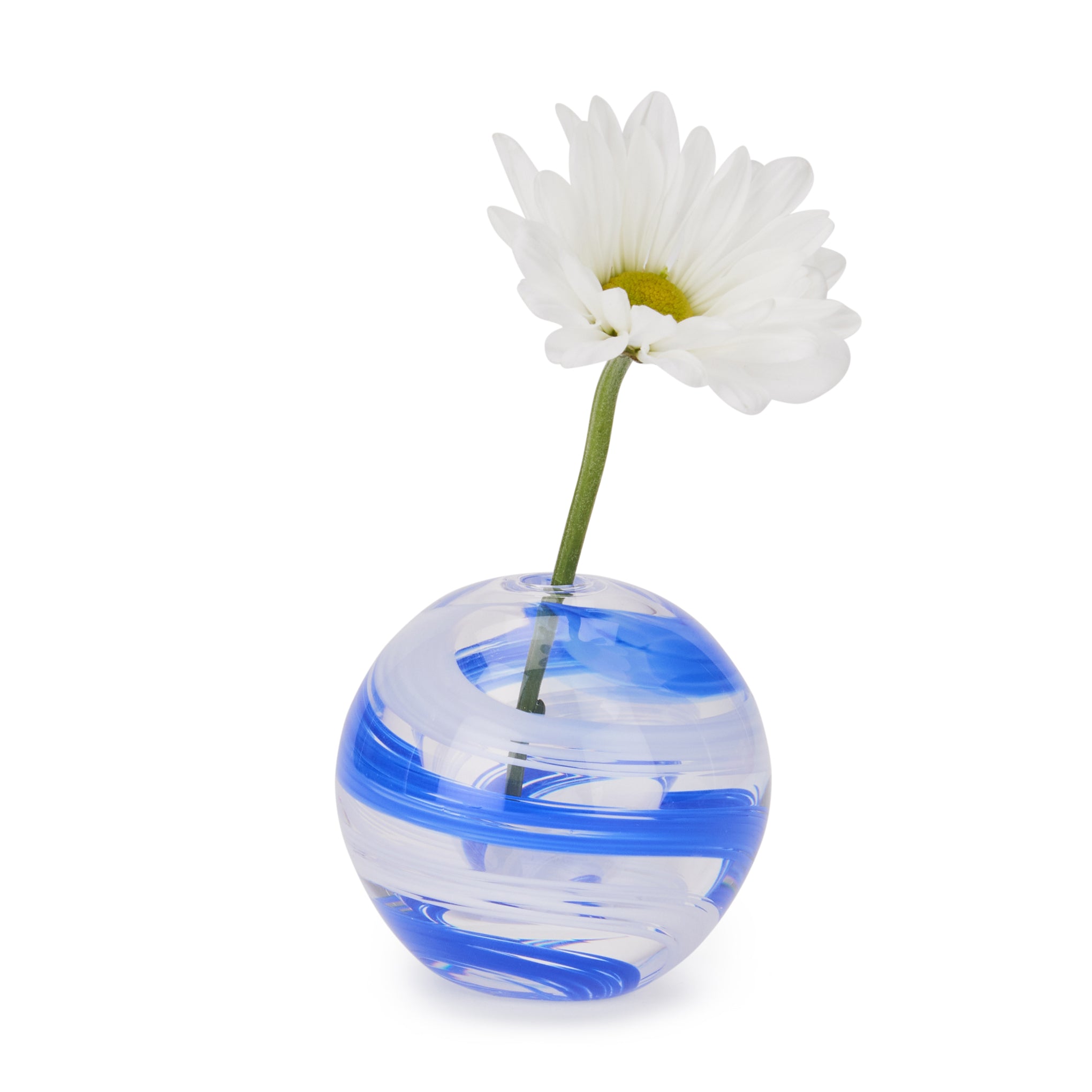 Handcrafted Blue Glass Bud Vase by Hana - Small Flower Holder & Aroma Diffuser