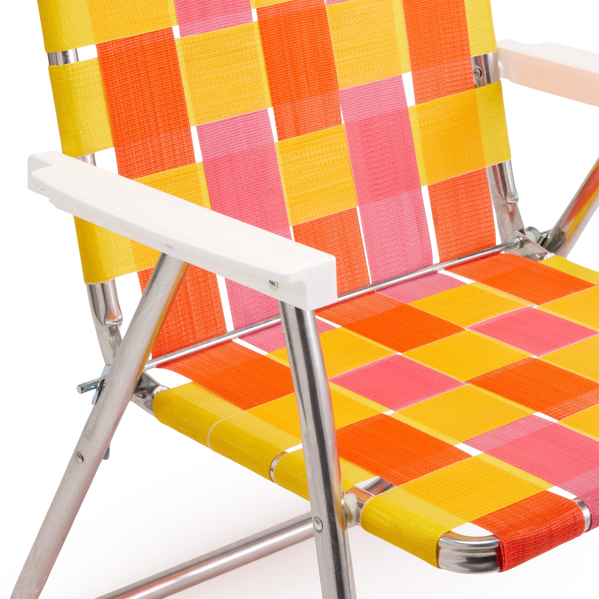 Classic Folding Lawn Chair - Handcrafted Aluminum Frame, Sunset