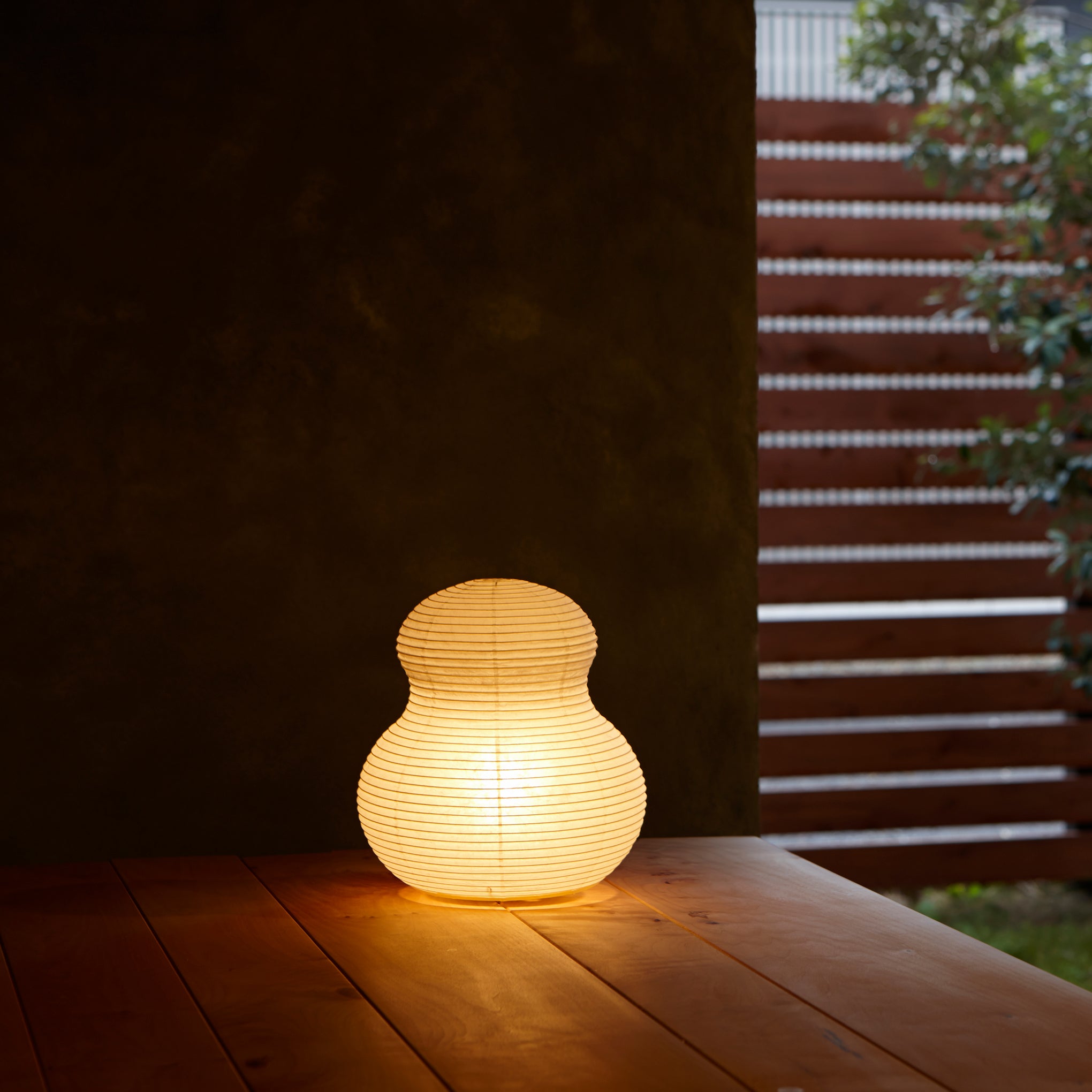Handcrafted Washi Paper Moon Lamp - Gourd Shape by Shigeru Uchida