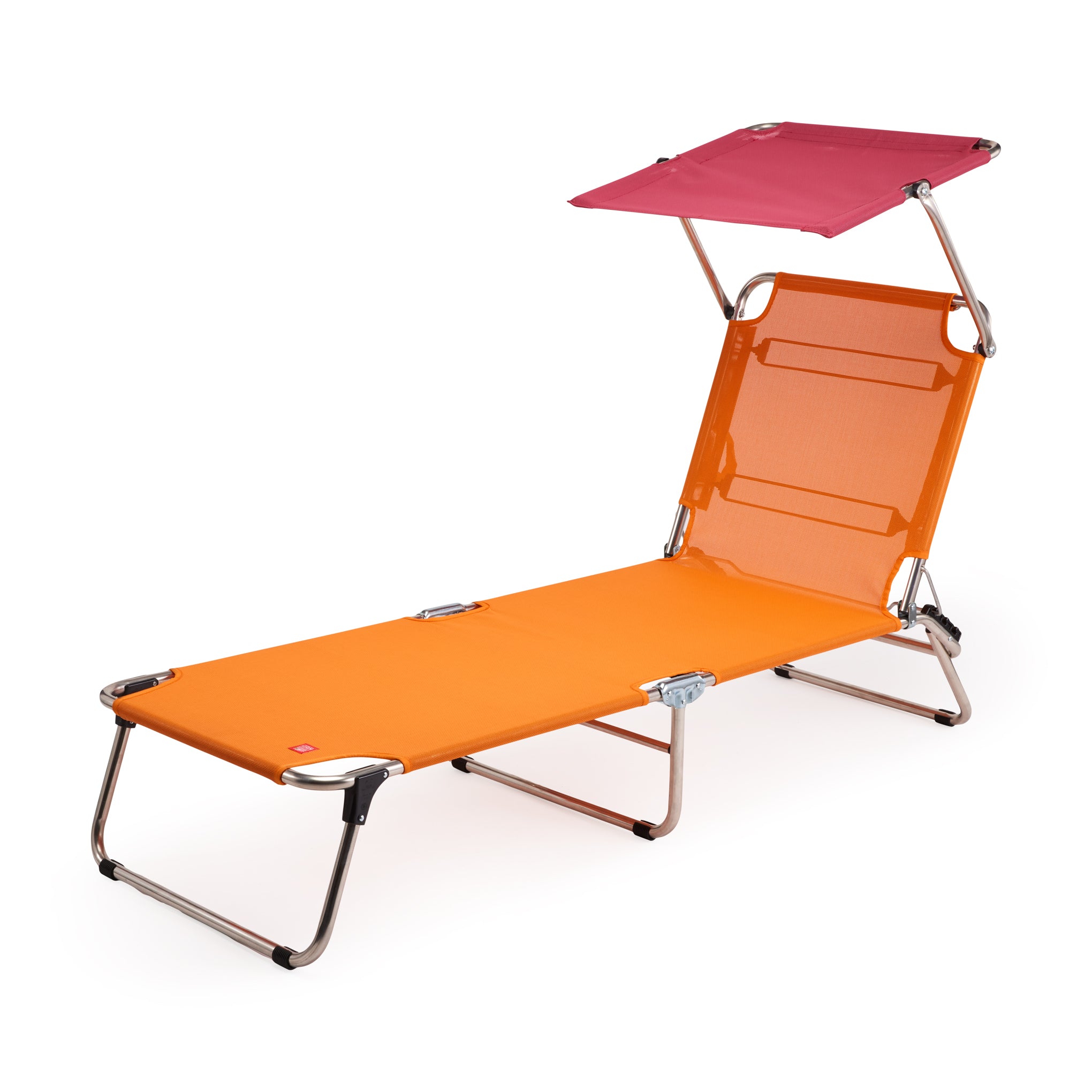 Amigo Outdoor Lounge Chair with Adjustable Sun Shield - Orange/Fuschia