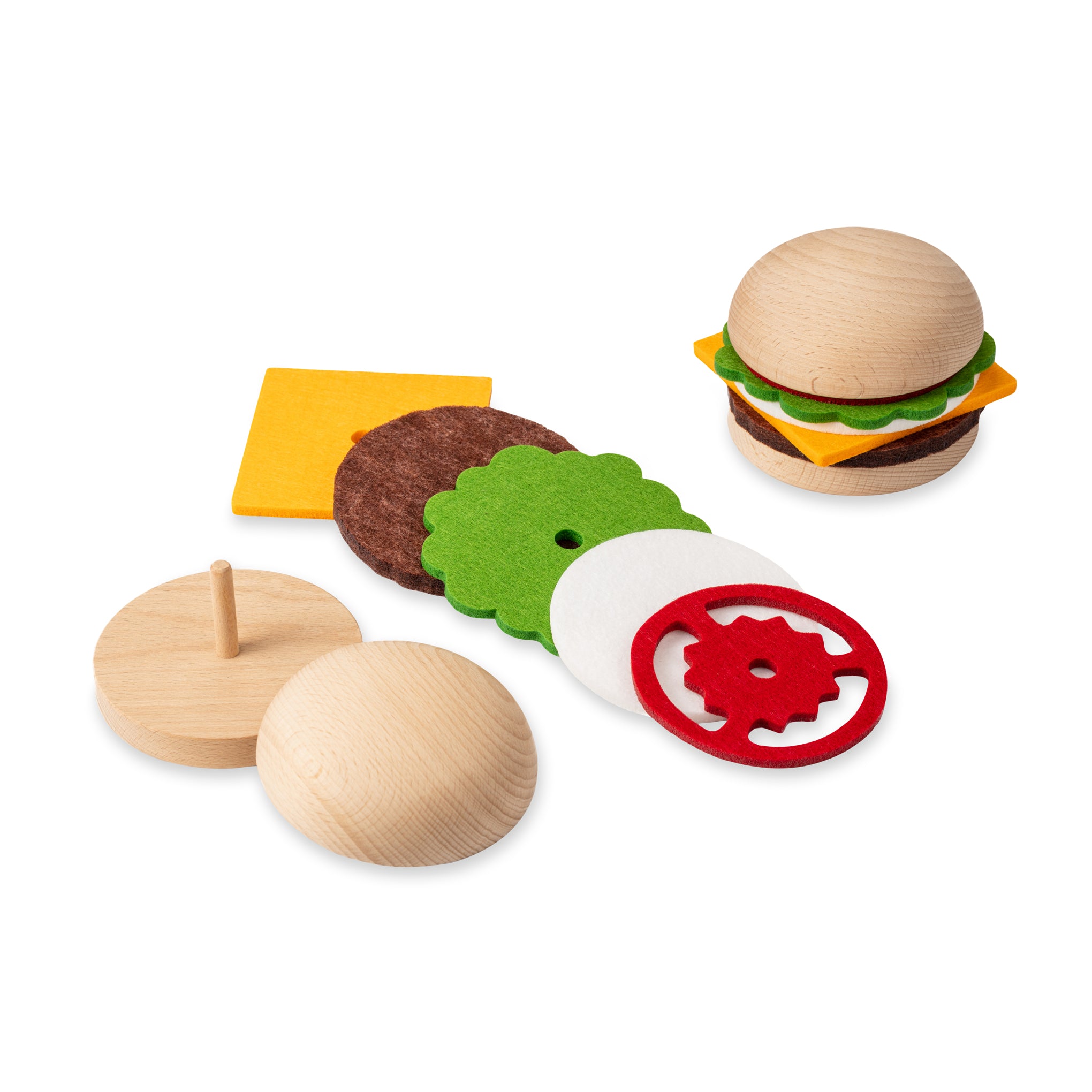 Cheeseburger Coasters Set - 5 Felt Drink Coasters for Cocktails