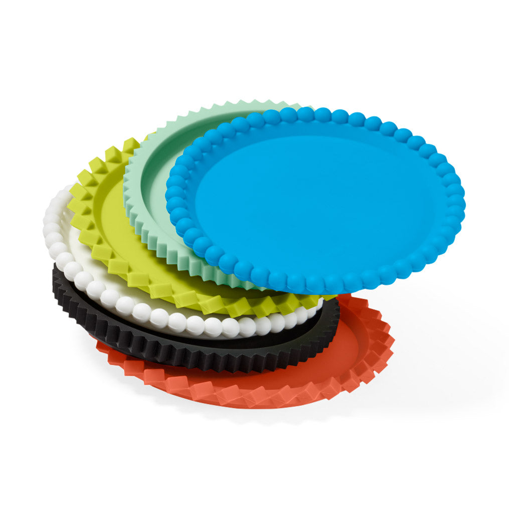 Colorful Geometric Silicone Stacking Coasters - Set of 6