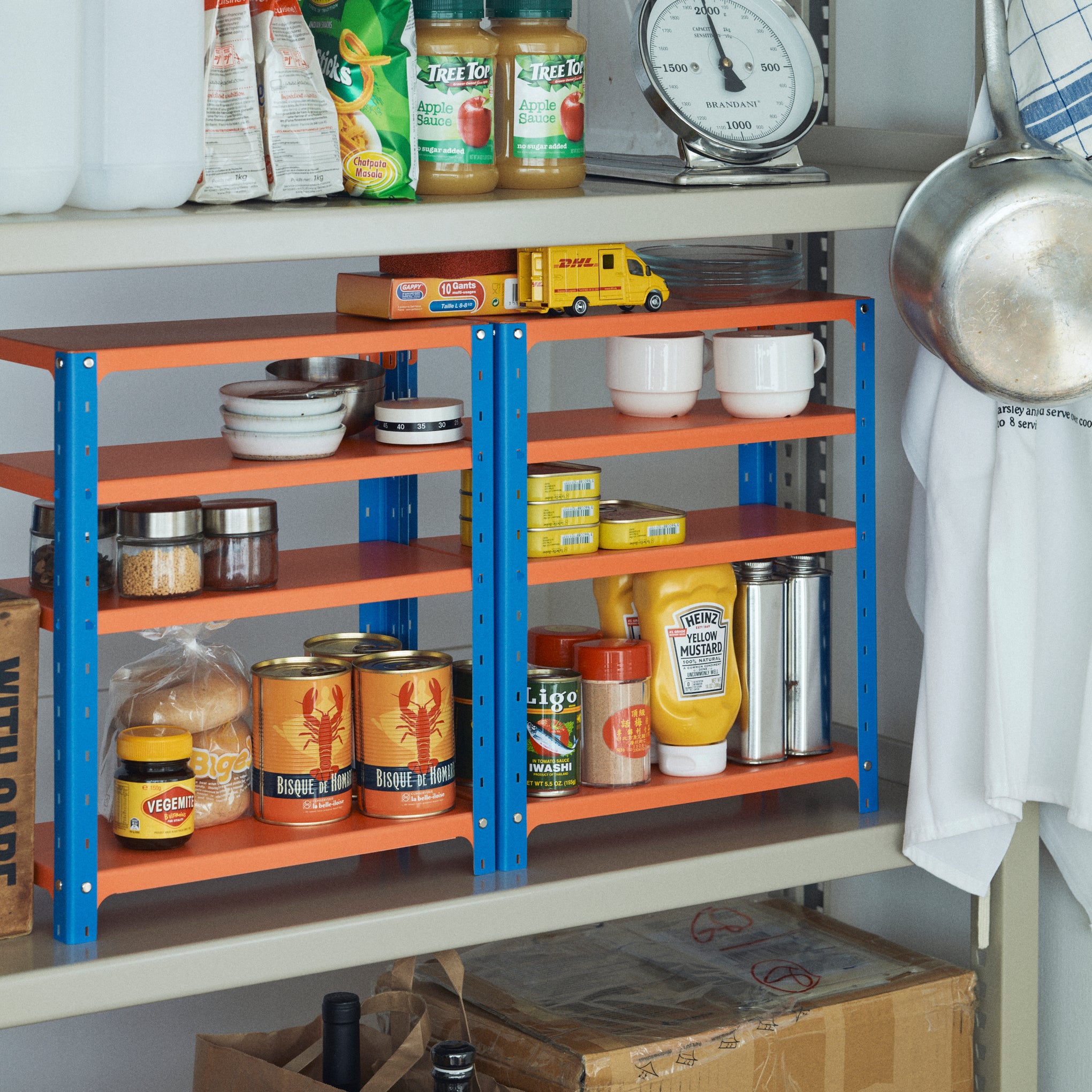 MoMA Paper Shelves Rack - Blue or Orange - Wall Mountable Storage