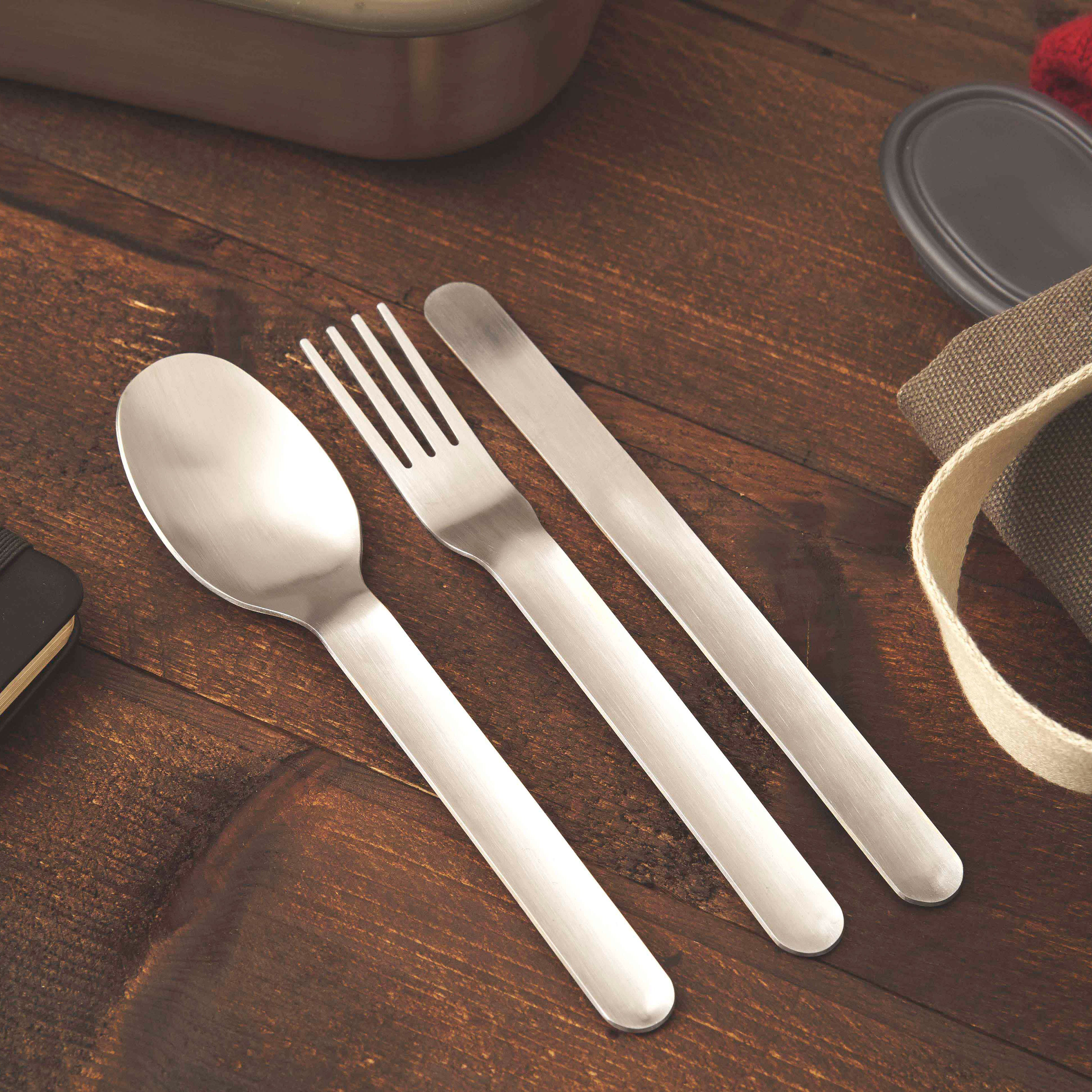 Reusable Travel Cutlery Set with Case - Stainless Steel Flatware