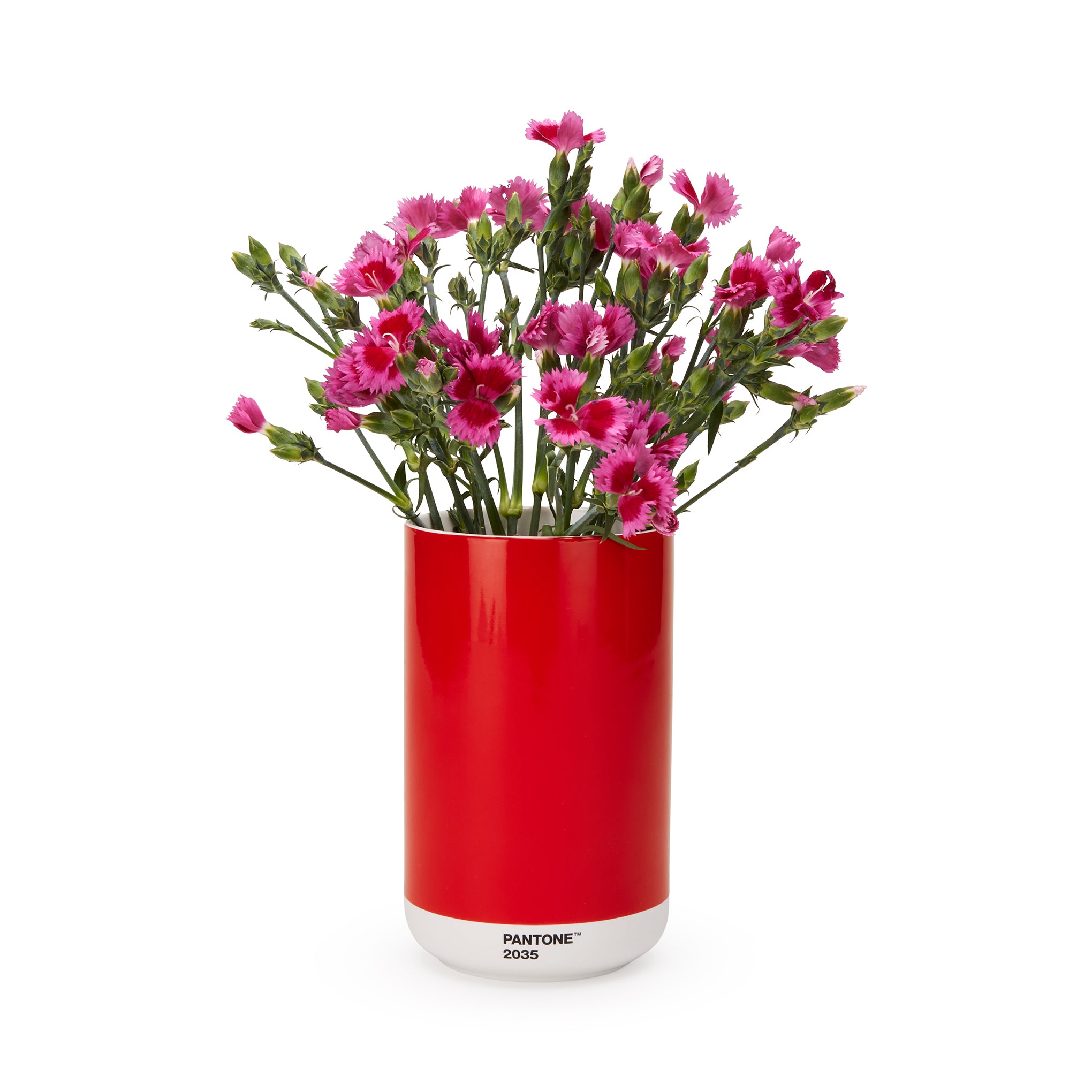 Pantone Red Ceramic Vase - Handcrafted Home Decor