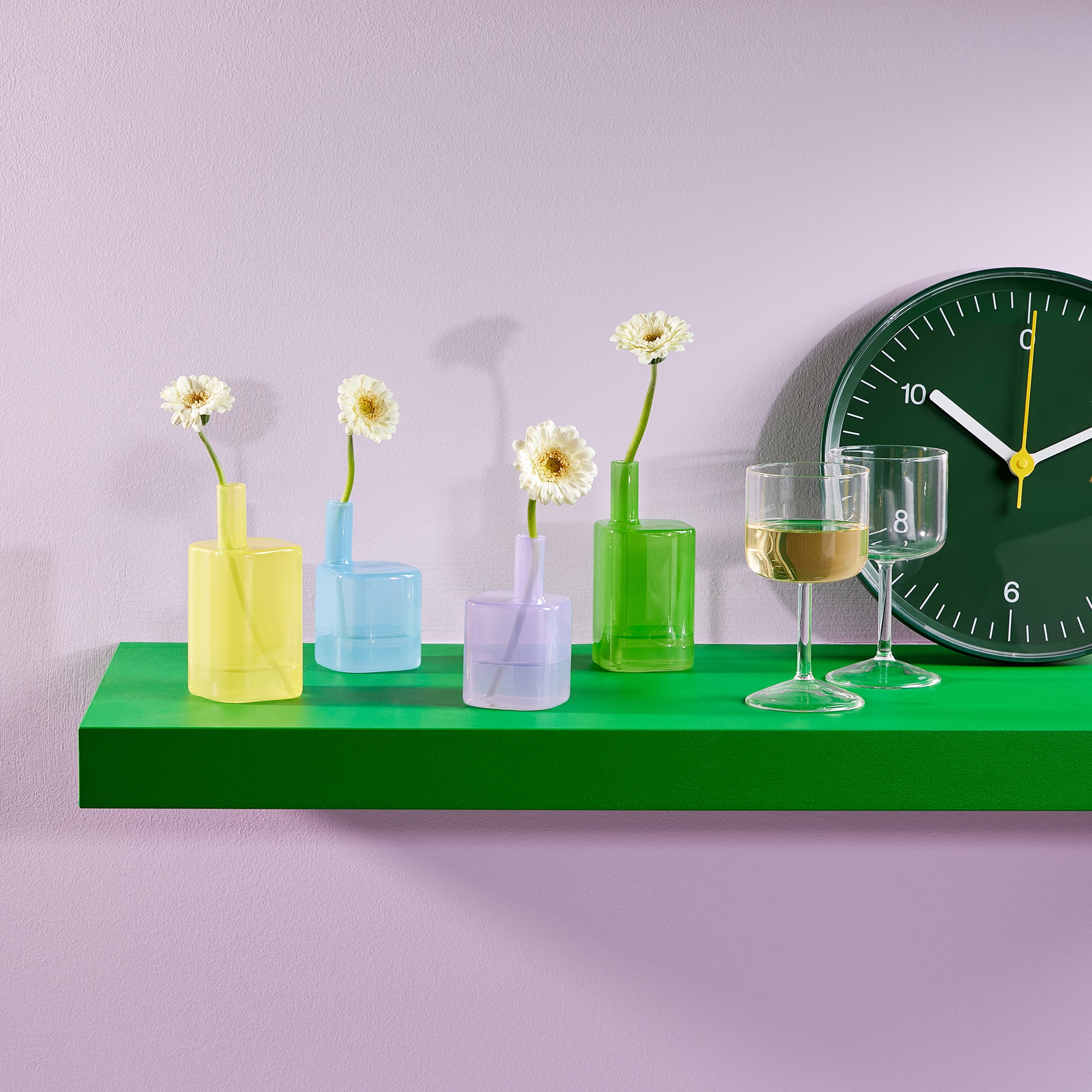 MoMA Cityscape Glass Vase in Lemon for Small Blooms
