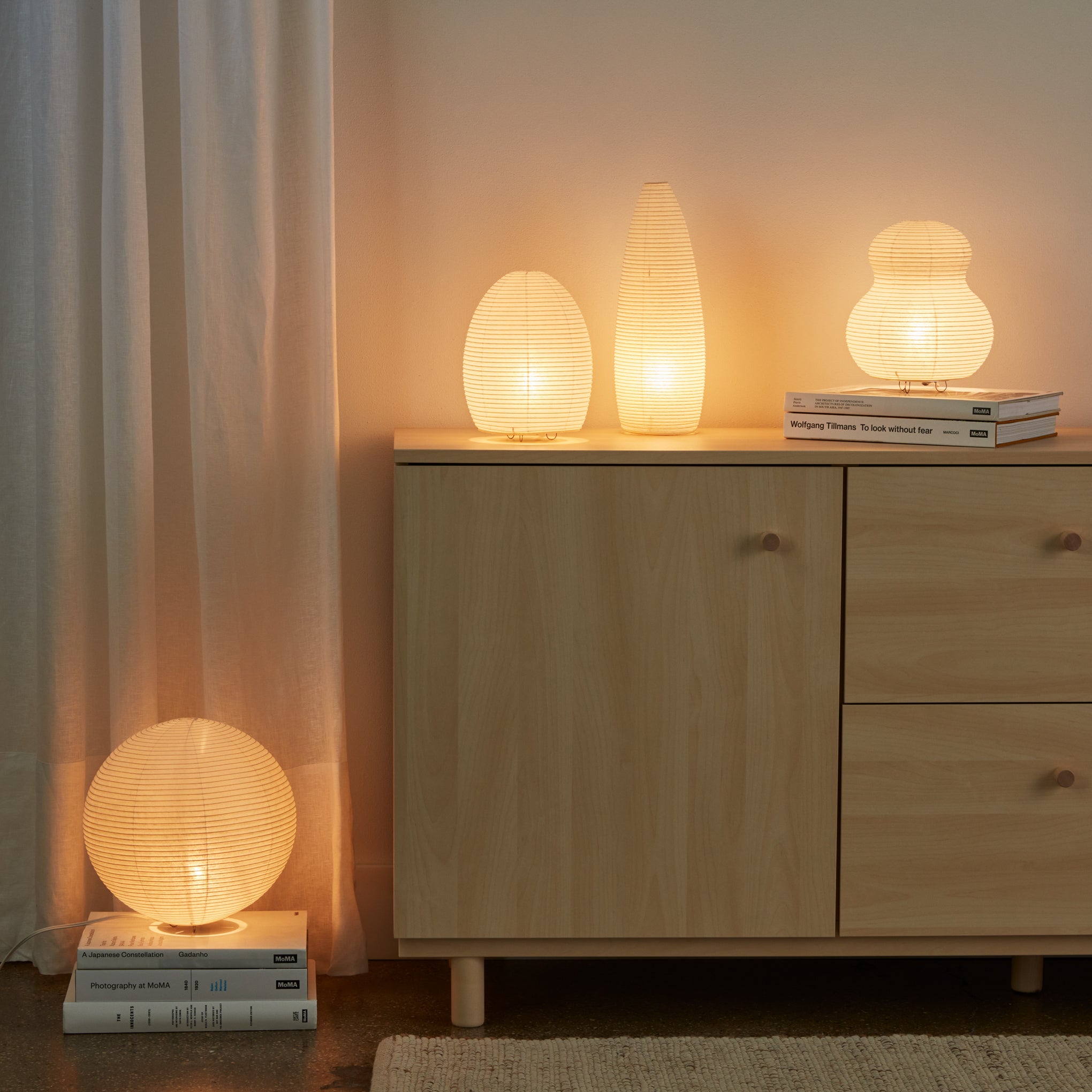 Handcrafted Washi Paper Moon Lamp - Shigeru Uchida Egg Design