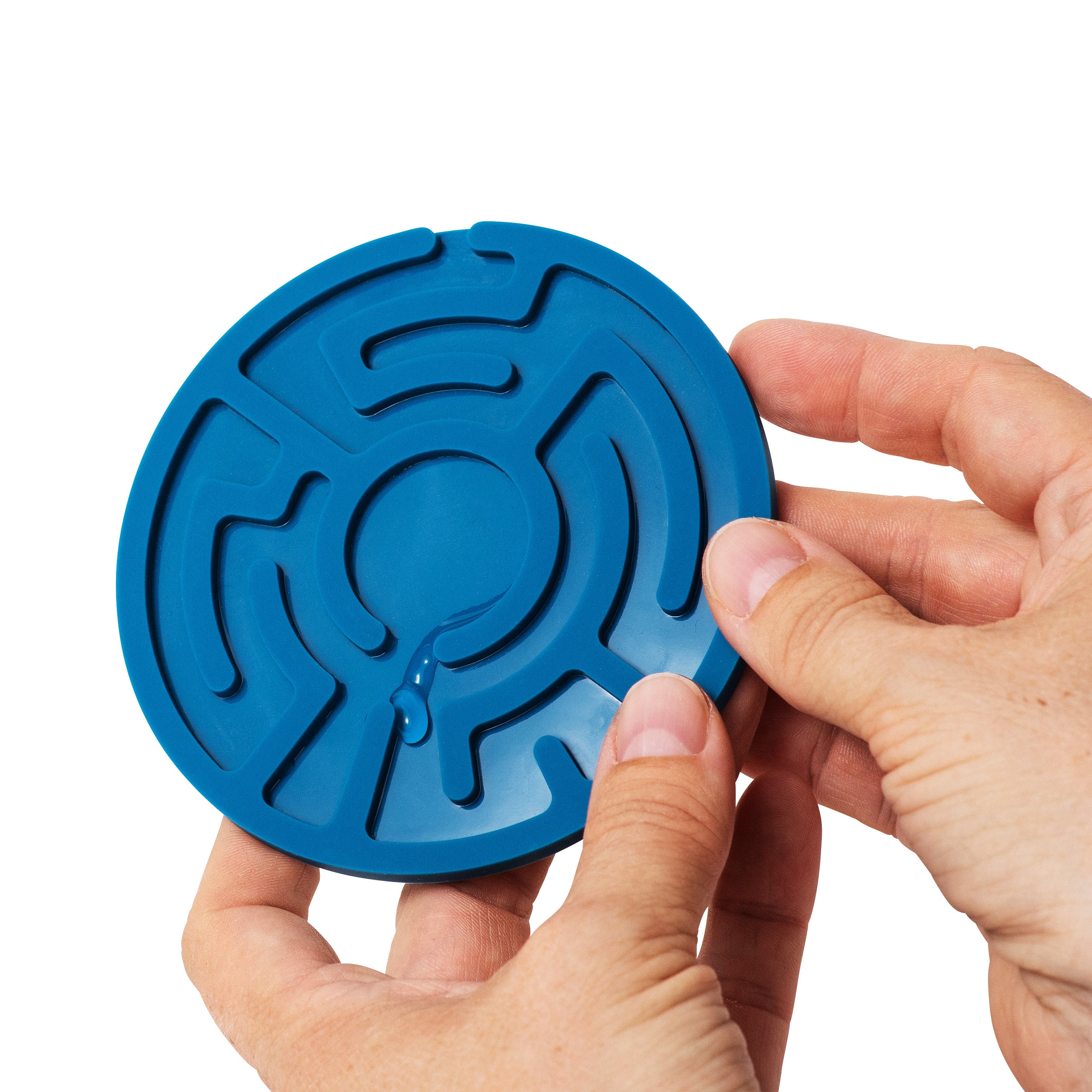 Water Droplet Maze Coasters - Set of 4 Blue Drink Coasters by Hui Zheng