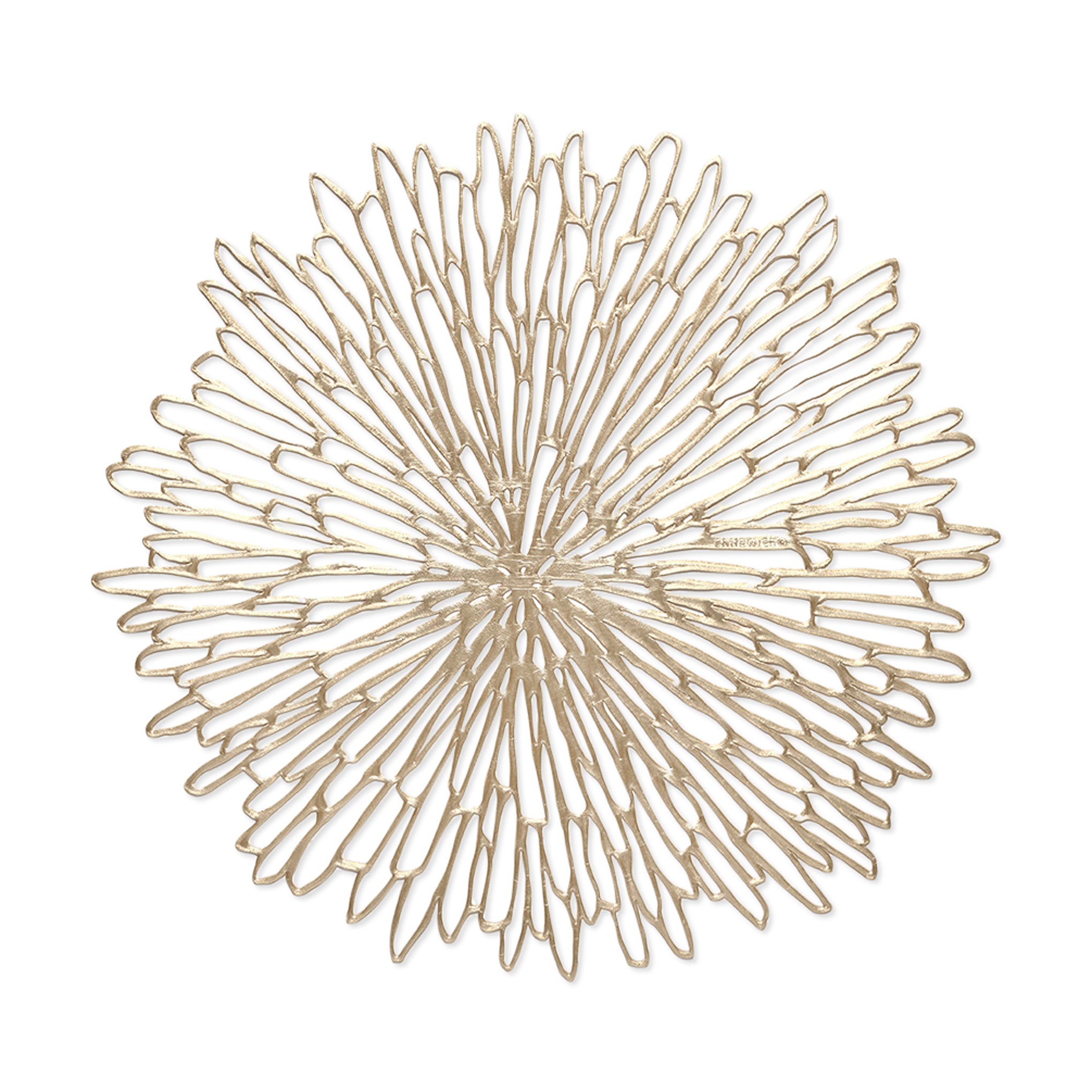 Chilewich Bloom Vinyl Placemat - Champagne, 15" Round, Phthalate-Free