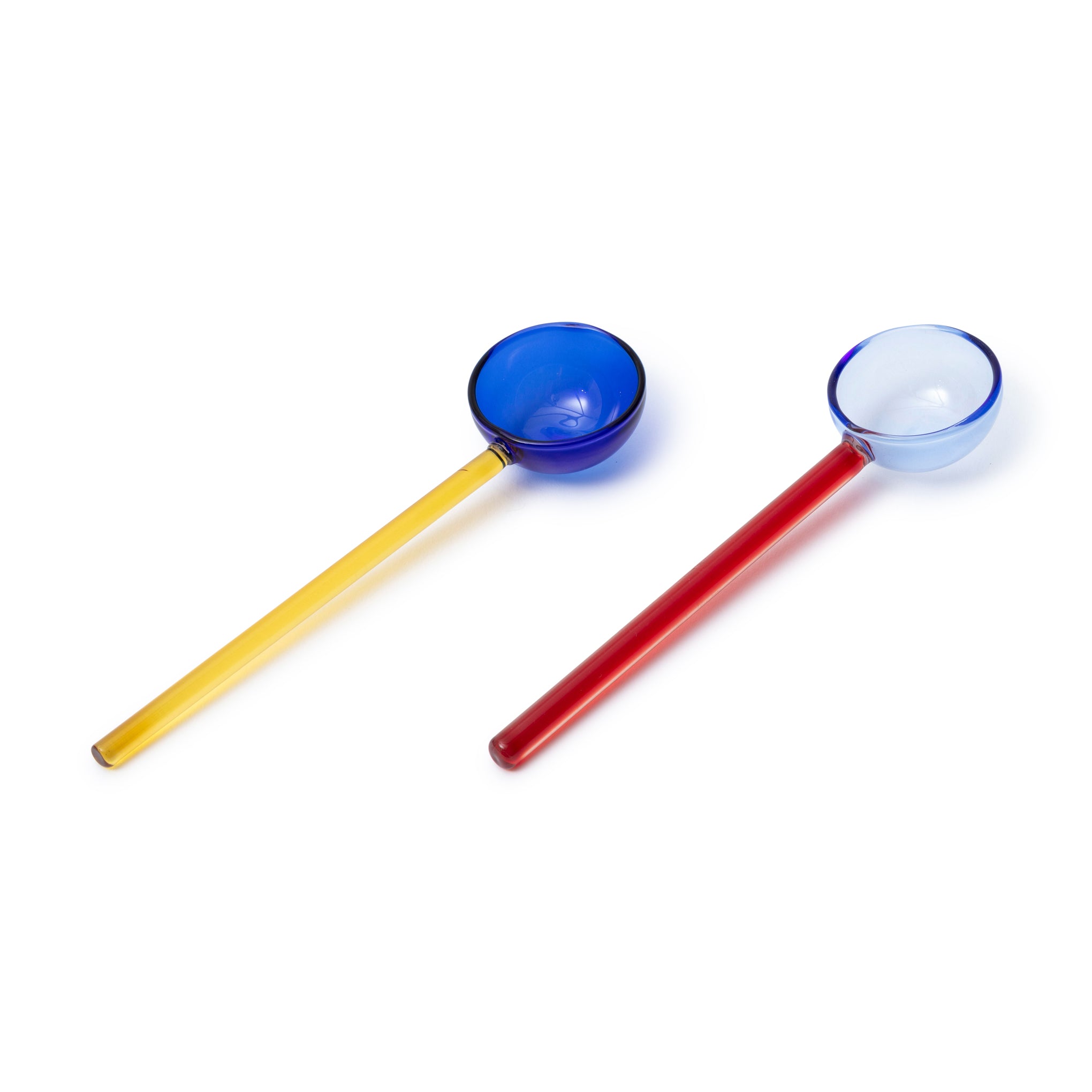 Dual-Colored Glass Spoons Set - Heat Resistant Borosilicate for Coffee & Cocktails