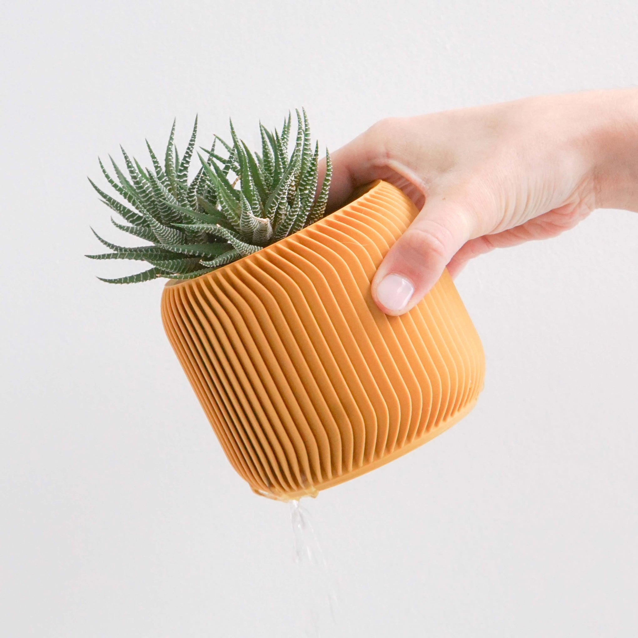 Eco-Friendly 3D-Printed Planter with Hidden Reservoir - 3"