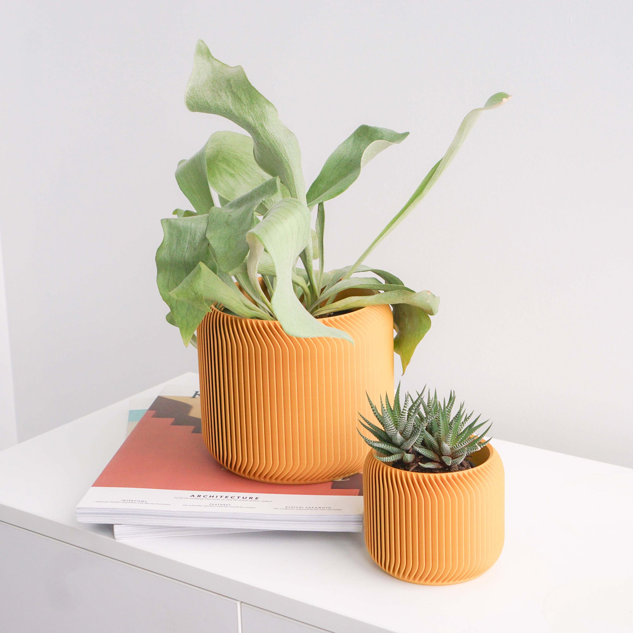Eco-Friendly 3D-Printed Planter with Hidden Reservoir - 3"