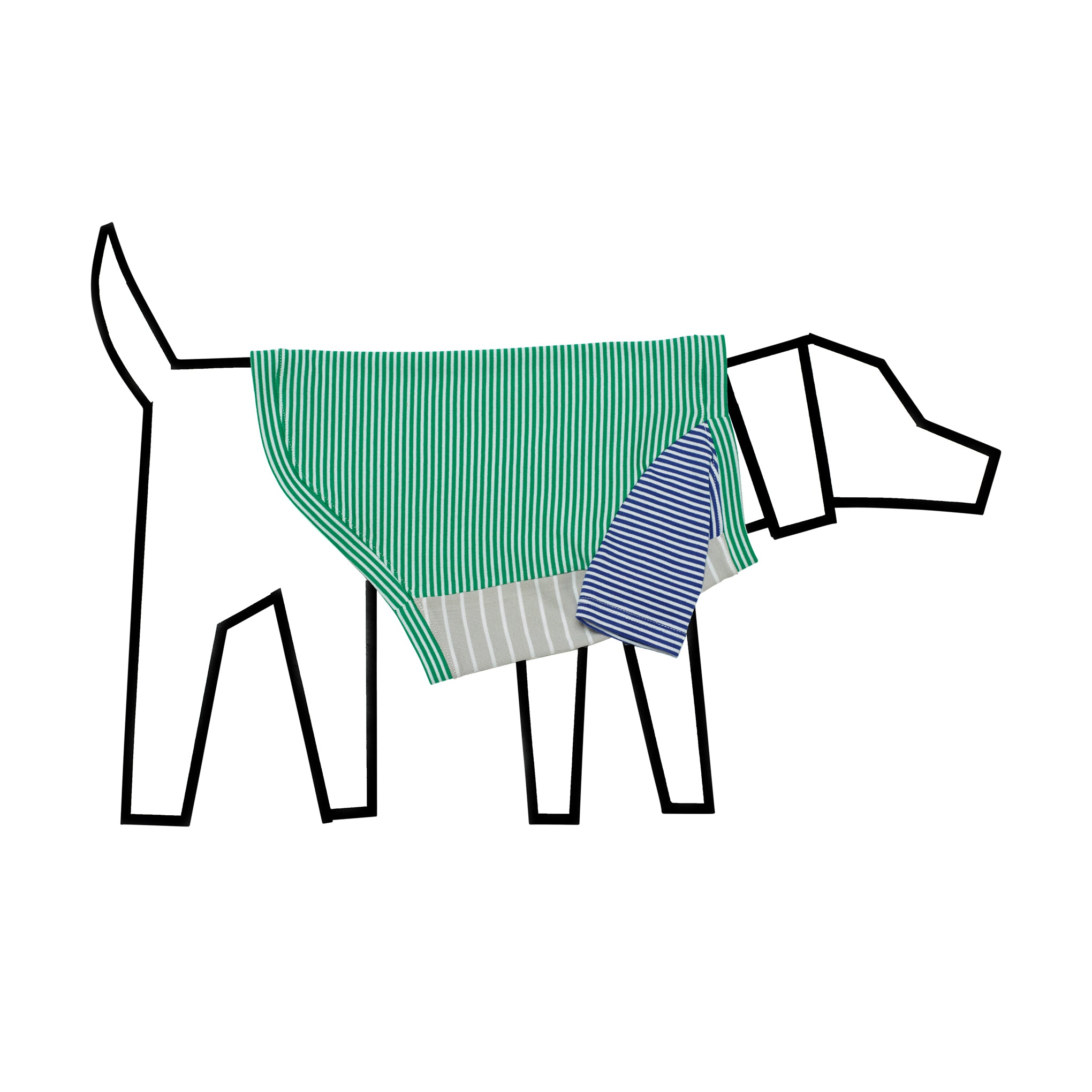 Ware of the Dog Striped Cotton Dog T-Shirt for Small Dogs - XS