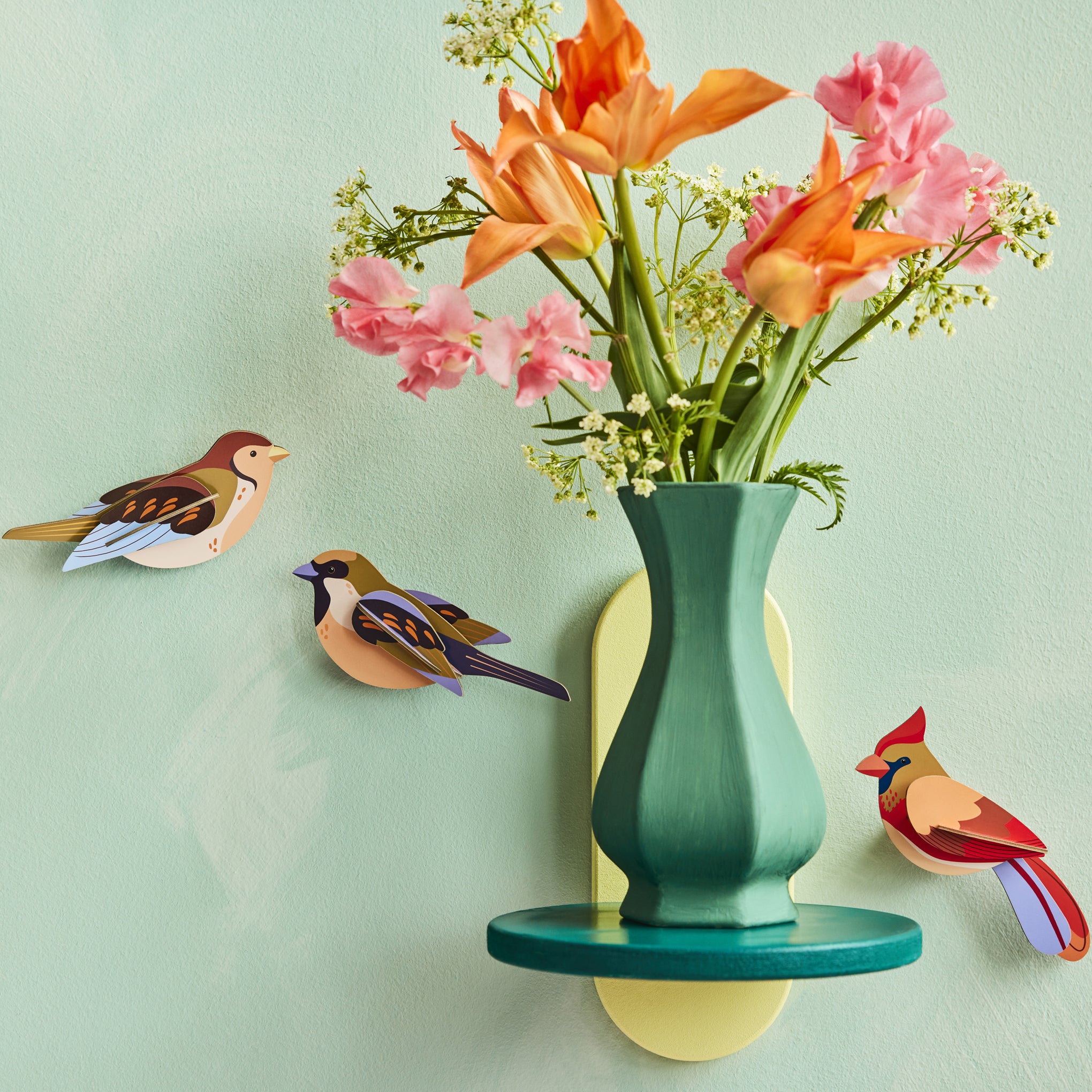 Cardinal DIY Wall Art Kit - Recycled Cardboard Bird Decor