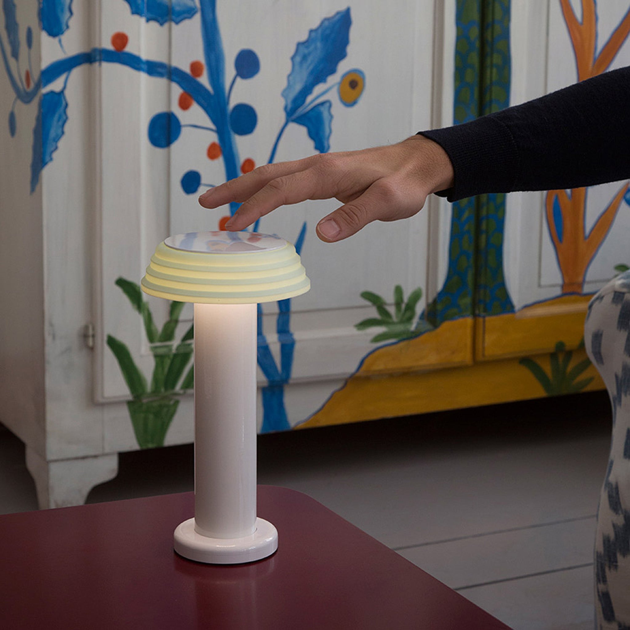 SOWDEN PL1 Rechargeable Portable Table Lamp - Red/Yellow, USB Charging