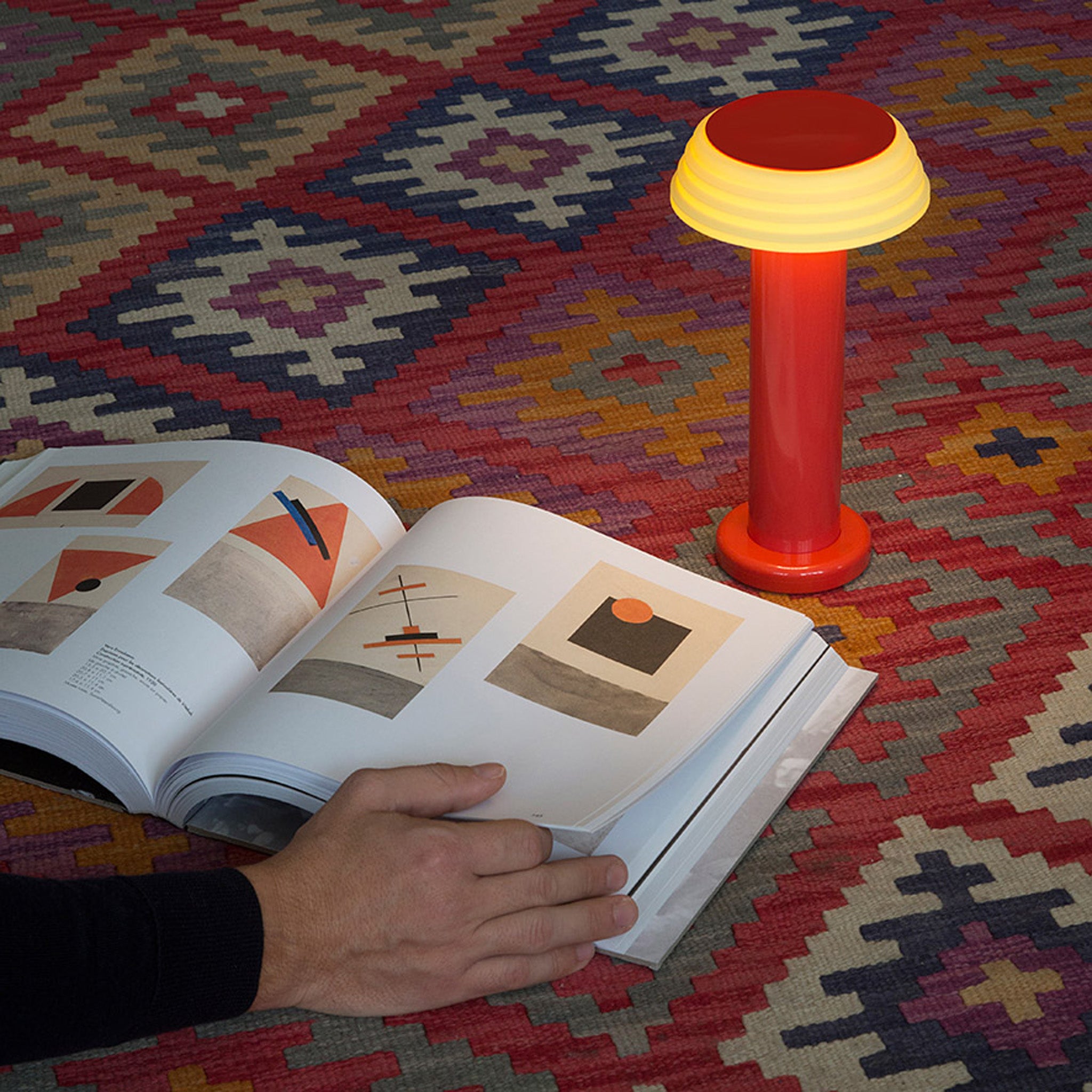 SOWDEN PL1 Rechargeable Portable Table Lamp - Red/Yellow, USB Charging